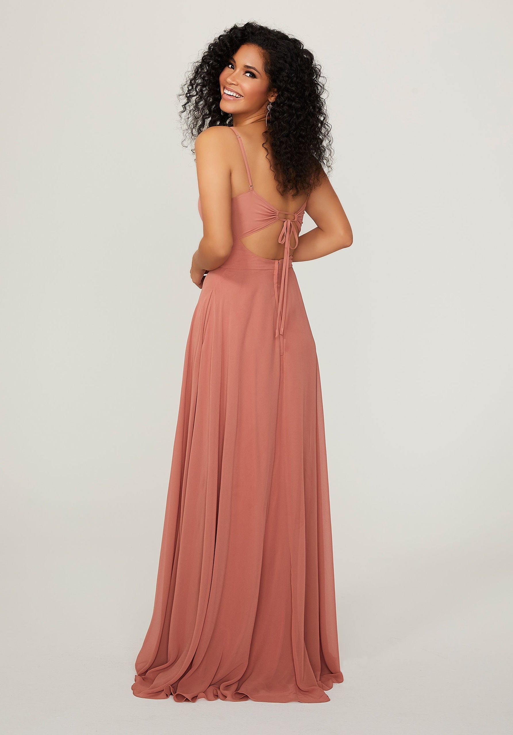 Formal Dresses Formal Pleated Long A Line Dress MGNY Madeline Gardner New York 21784 Spice