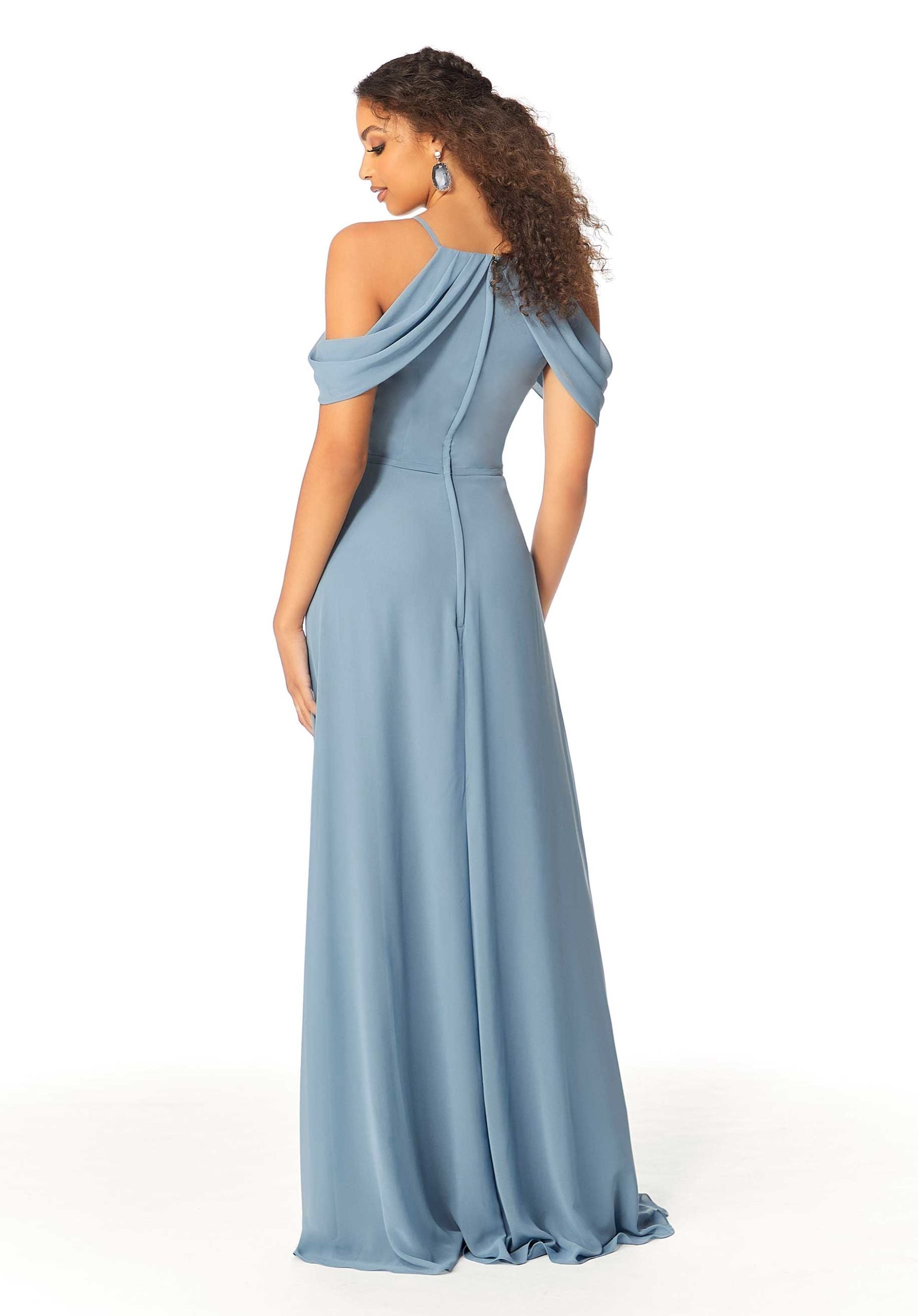 Formal Dresses Evening Fitted Slit Long Formal Dress MGNY Madeline Gardner New York 21809 Slate