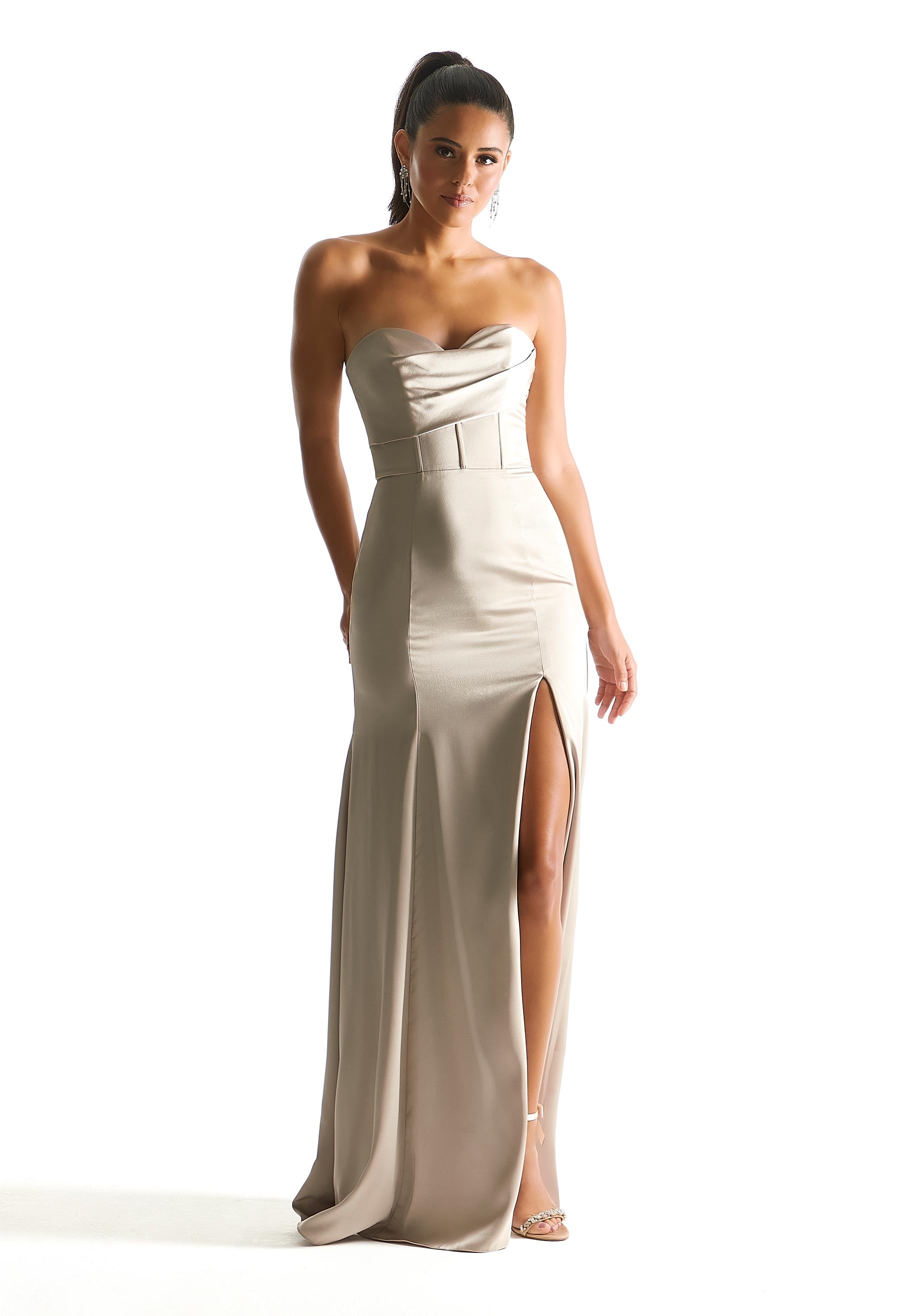 Wedding Dresses Long Corset Wedding Dress MGNY Madeline Gardner New York 21847 Ivory