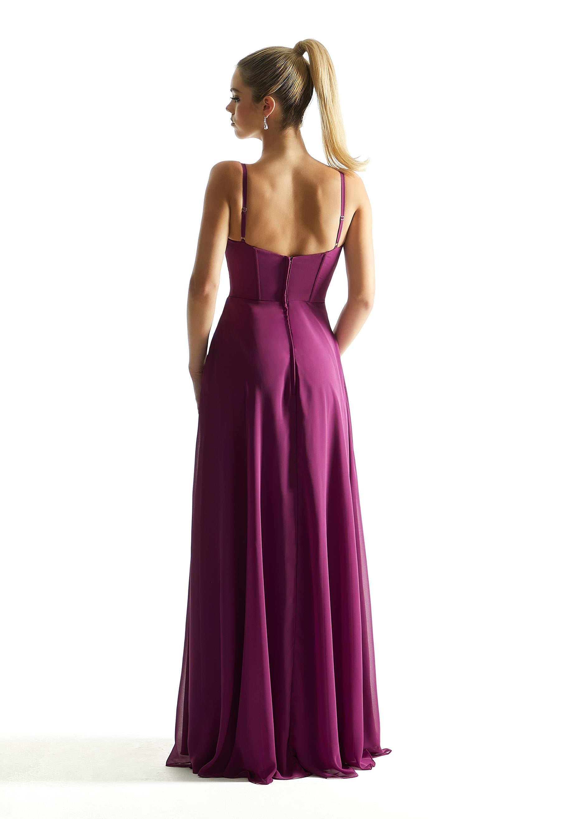 Formal Dresses Long Formal Corset A Line Pleated Dress MGNY Madeline Gardner New York 21853 Mulberry