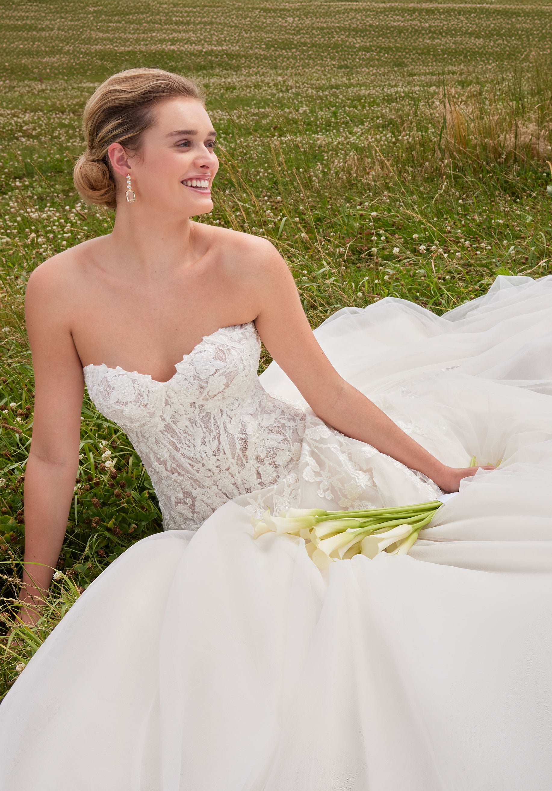 Wedding Dresses A Line Long Beaded Lace Corset Wedding Dress Ivory/Sand