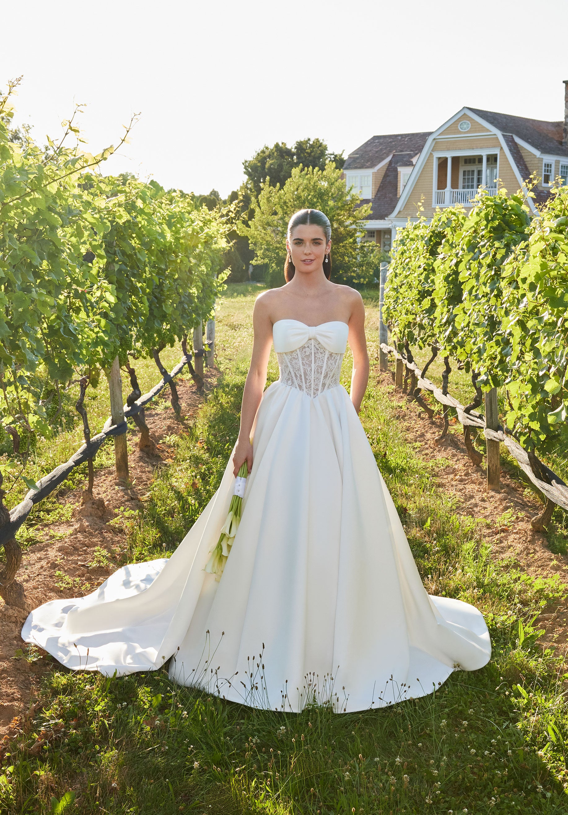 MGNY Madeline Gardner New York 2708 Long Ball Gown Corset Wedding Dress