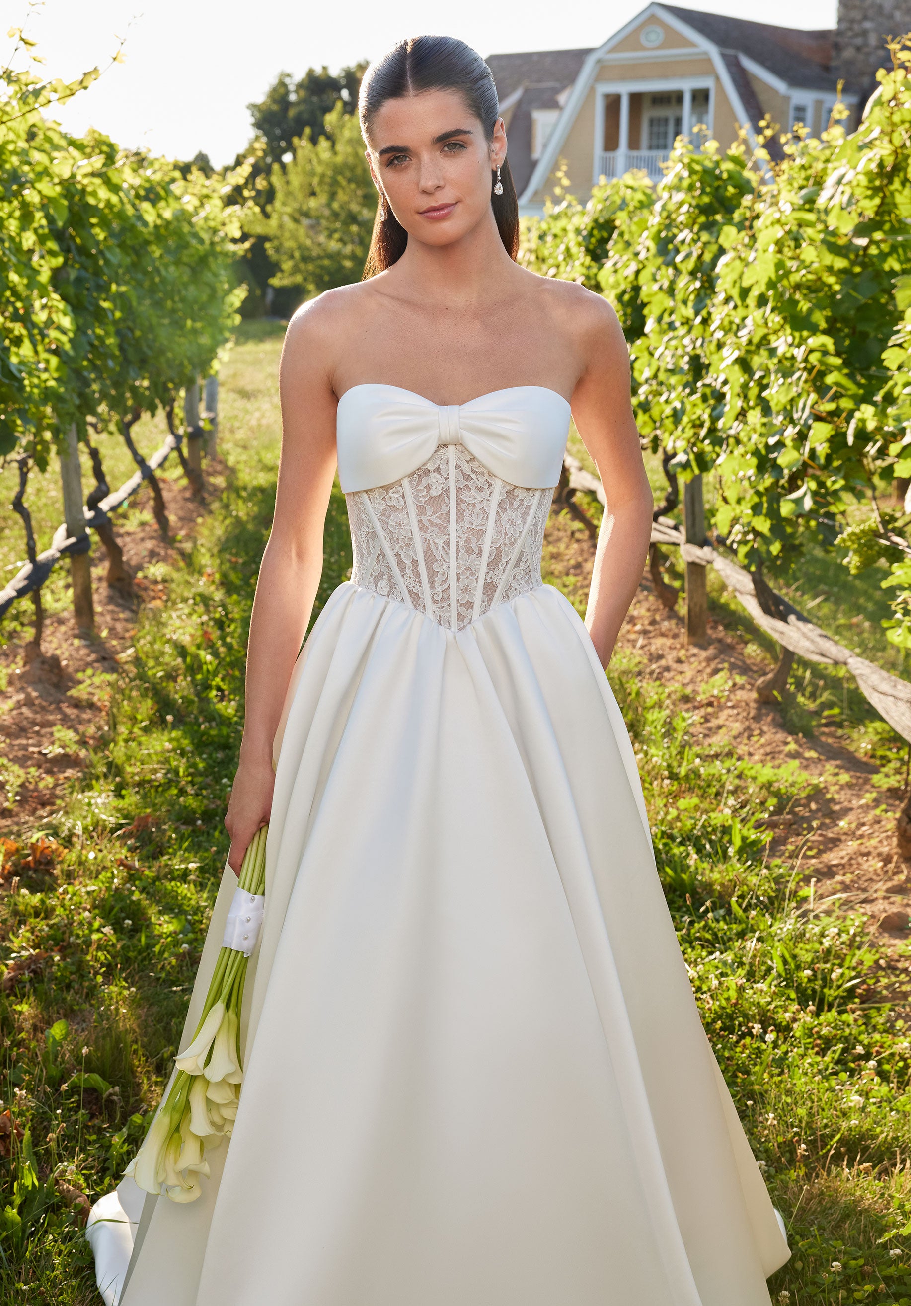MGNY Madeline Gardner New York 2708 Long Ball Gown Corset Wedding Dress