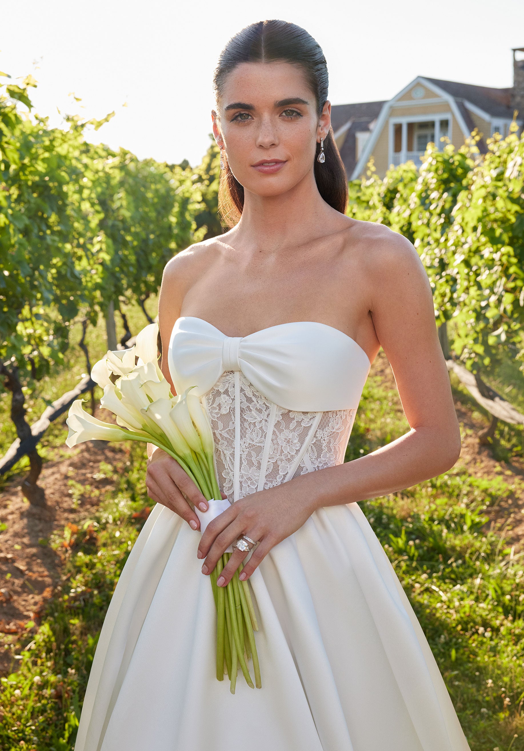 MGNY Madeline Gardner New York 2708 Long Ball Gown Corset Wedding Dress
