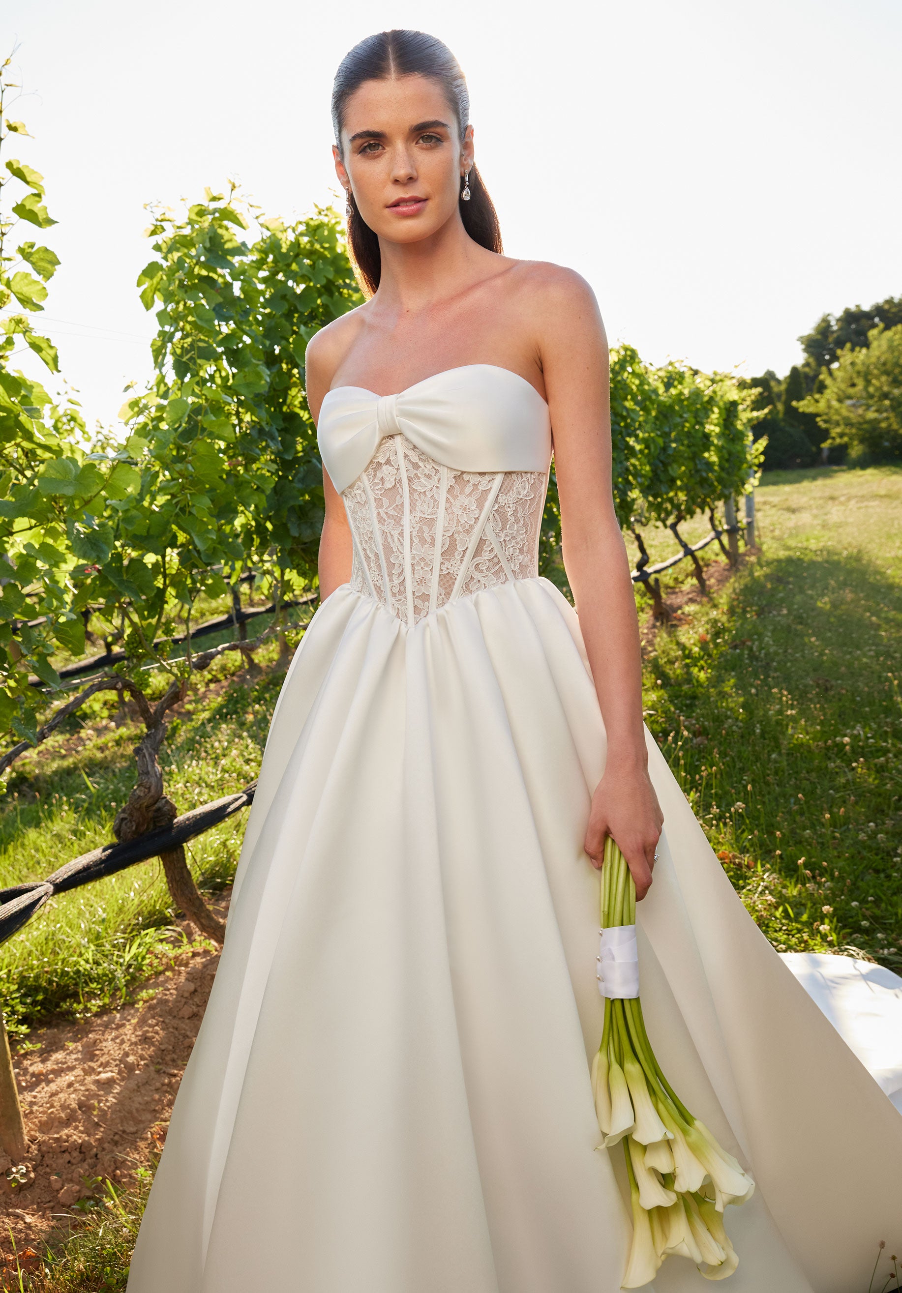 MGNY Madeline Gardner New York 2708 Long Ball Gown Corset Wedding Dress