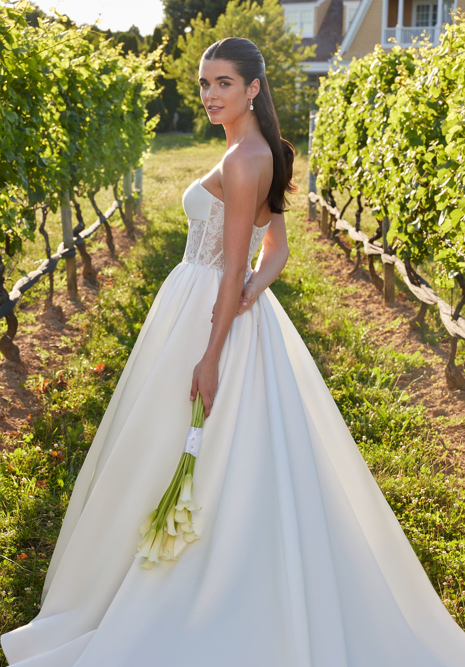 MGNY Madeline Gardner New York 2708 Long Ball Gown Corset Wedding Dress