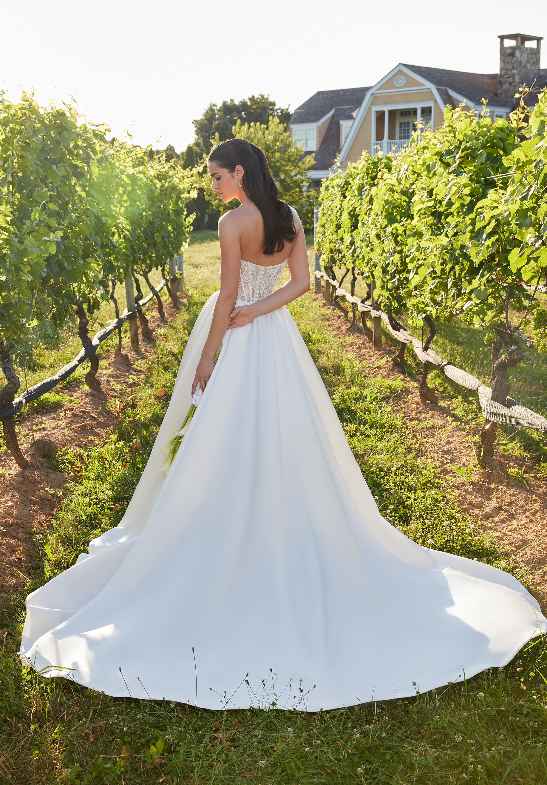 MGNY Madeline Gardner New York 2708 Long Ball Gown Corset Wedding Dress