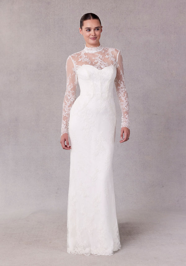 MGNY Madeline Gardner New York 2709 Long Sleeve Lace Wedding Dress