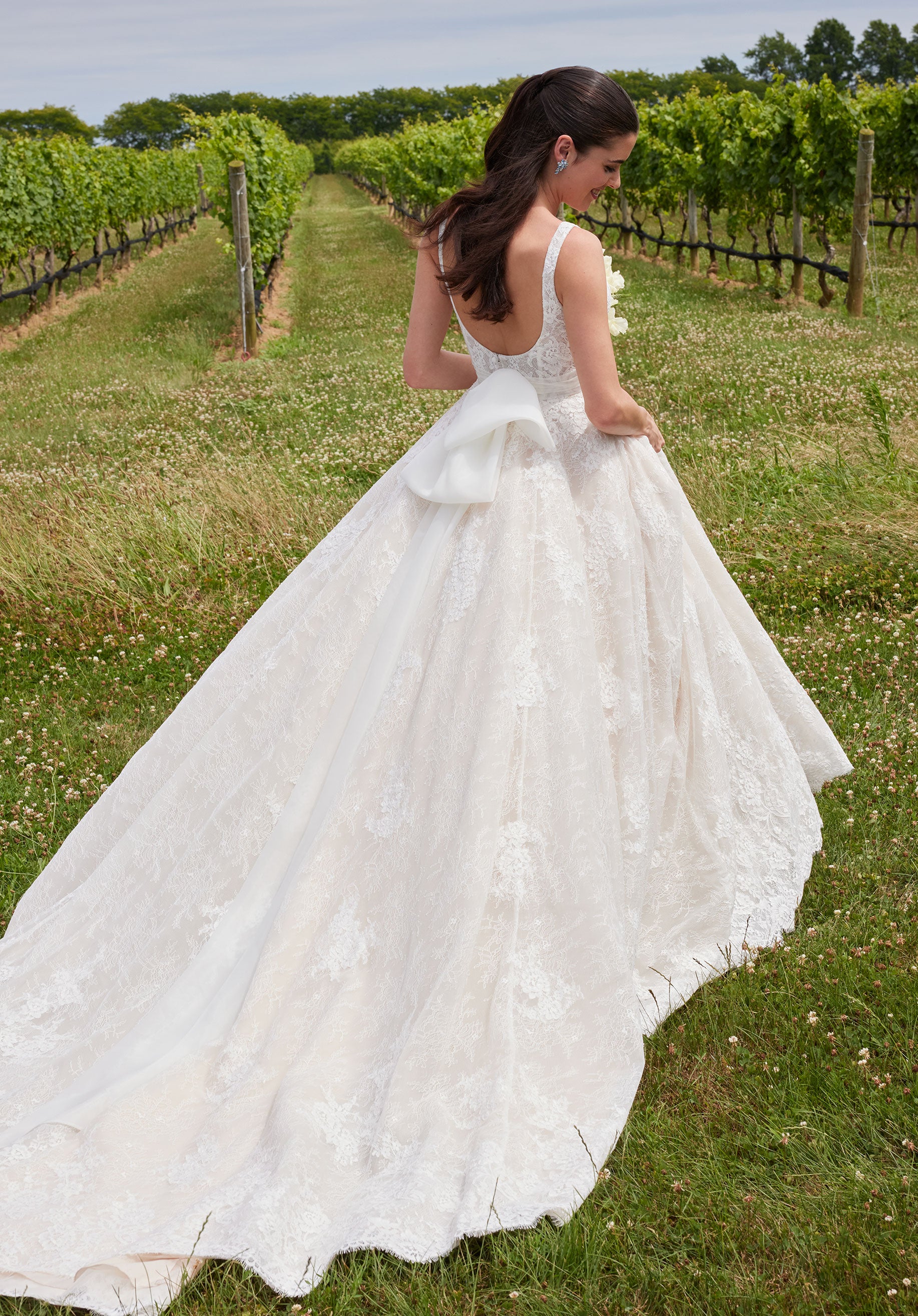Wedding Dresses  Long Ball Gown Floral Lace Wedding Dress Ivory/Champagne