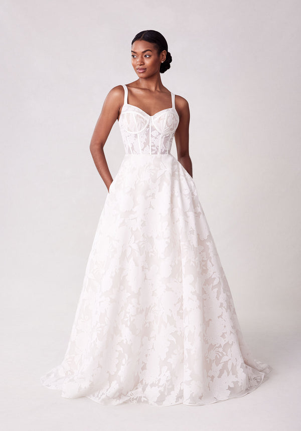 MGNY Madeline Gardner New York 2713 Corset Long Ball Gown Wedding Dress