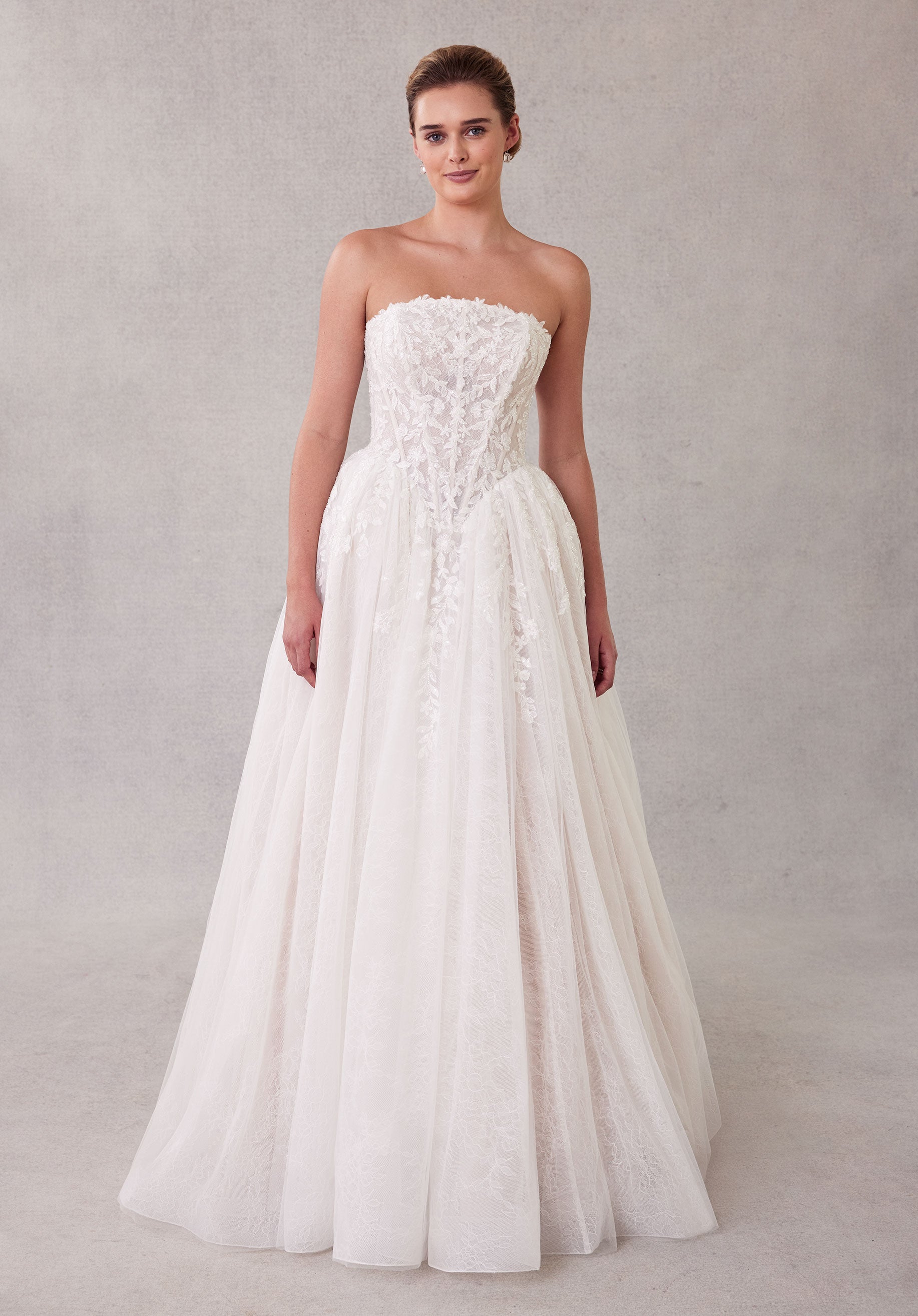 Wedding Dresses Long Ball Gown Beaded Lace Wedding Dress Ivory/Sand/Honey