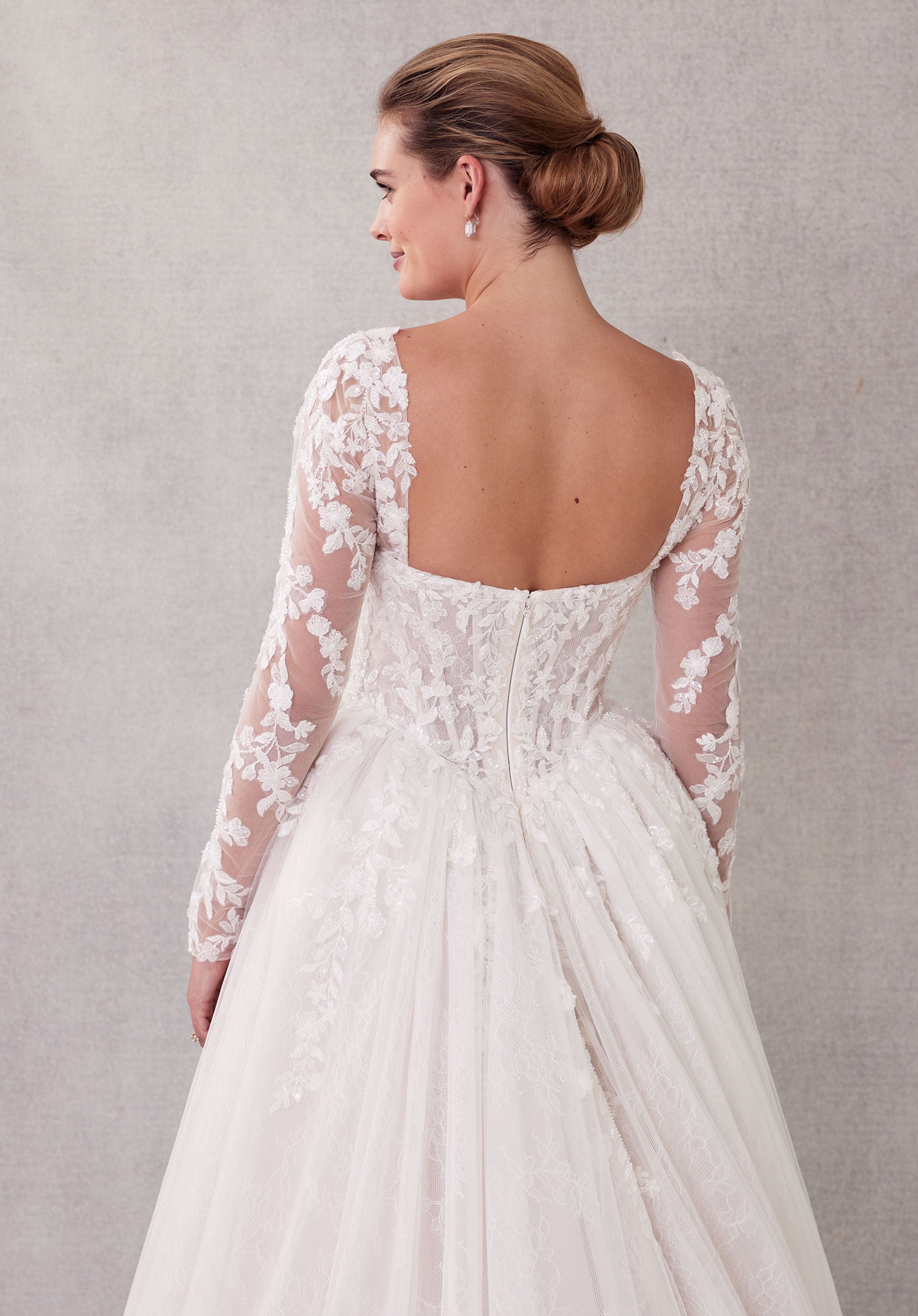 MGNY Madeline Gardner New York 2714 Long Ball Gown Beaded Lace Wedding Dress