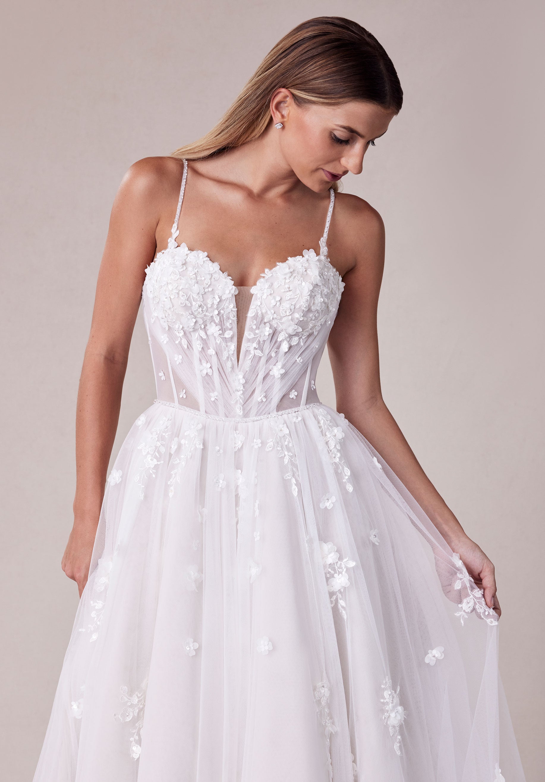 Wedding Dresses A Line Corset Long Ball Gown Wedding Dress Ivory/Champagne/Honey