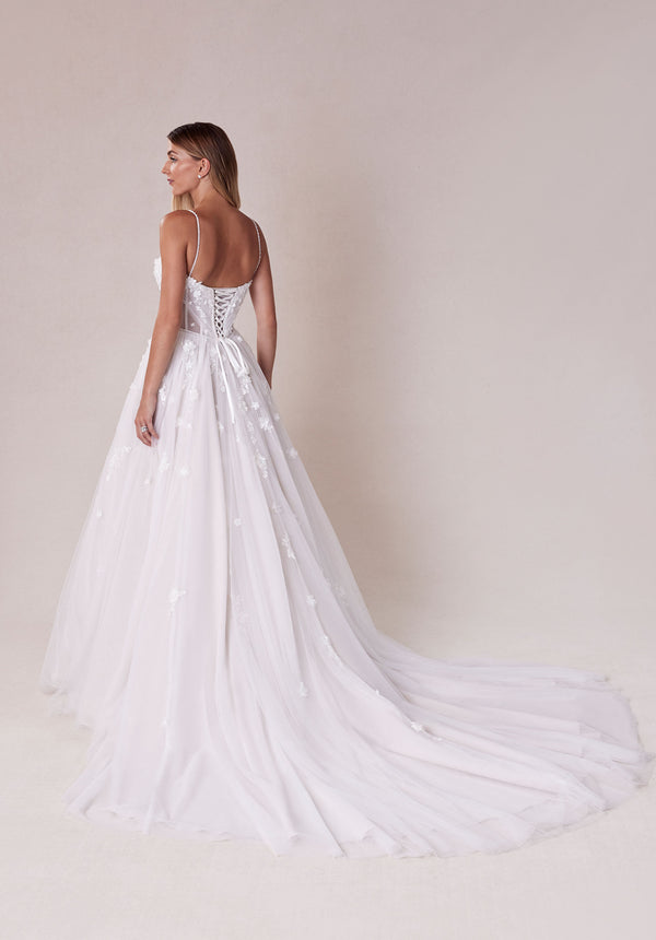 Wedding Dresses A Line Corset Long Ball Gown Wedding Dress Ivory/Champagne/Honey