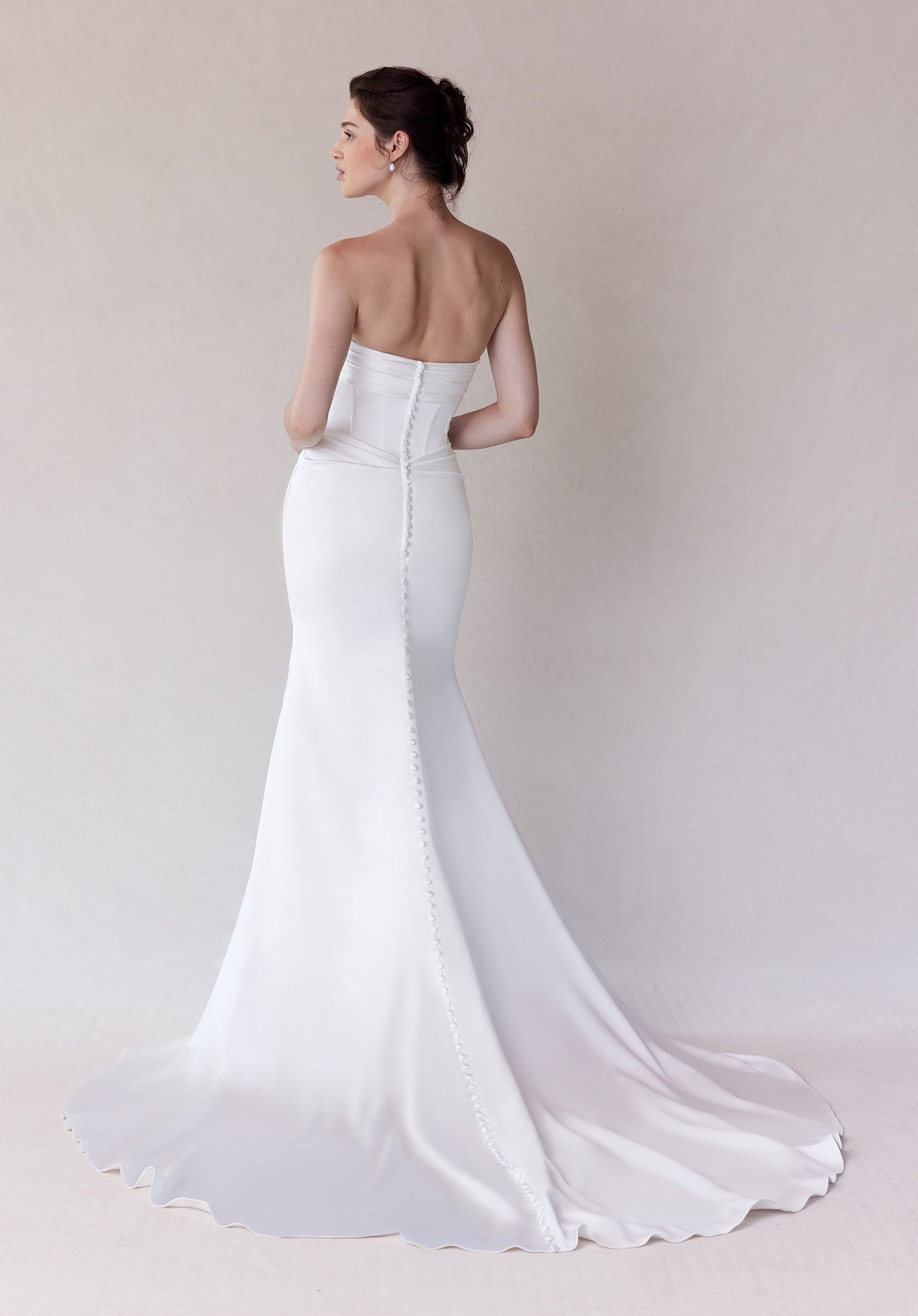 MGNY Madeline Gardner New York 2727 Long Corset Simple Wedding Dress