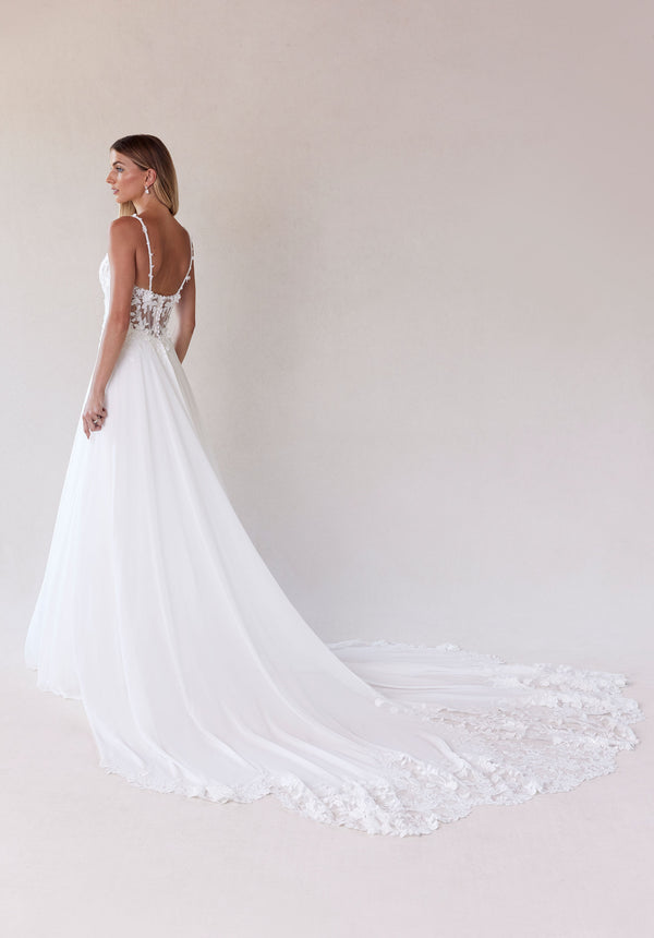 Wedding Dresses Long Beaded A Line Wedding Dress  Ivory/Sand/Honey