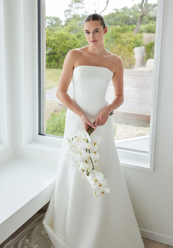 MGNY Madeline Gardner New York 2735 Simple Long Wedding Dress