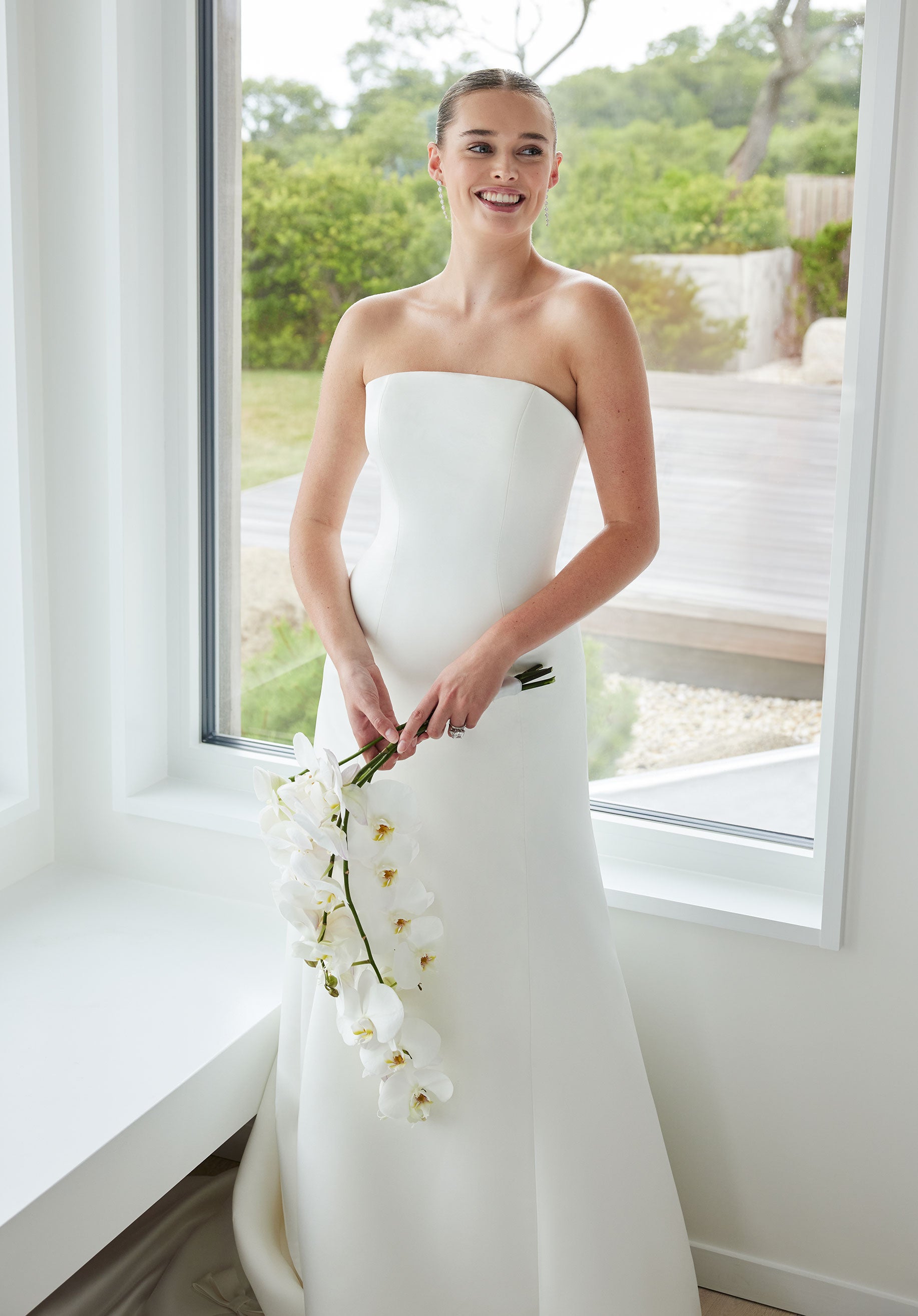 MGNY Madeline Gardner New York 2735 Simple Long Wedding Dress