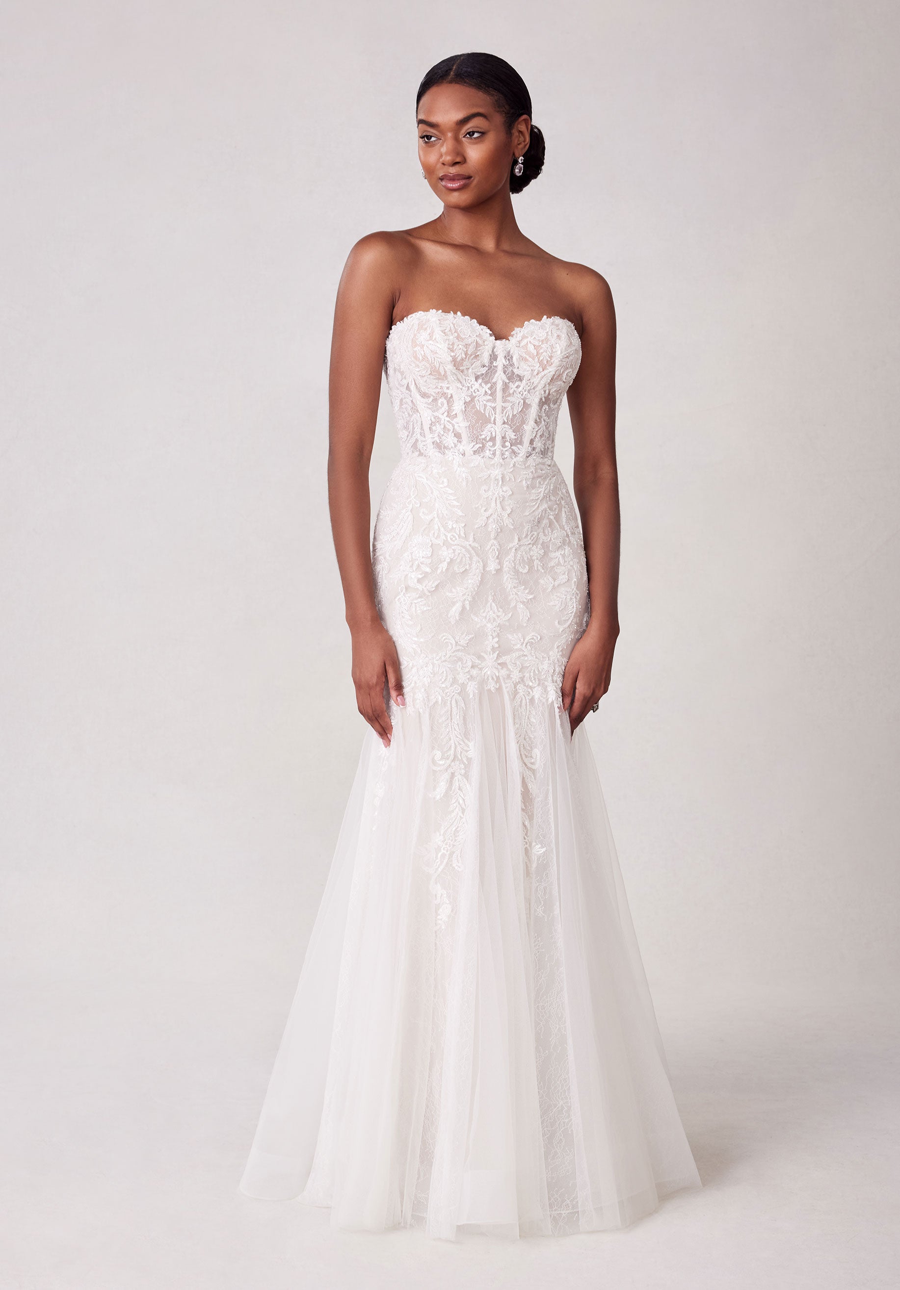 Wedding Dresses Mermaid Long Corset Lace Wedding Dress Ivory/Buff/Honey