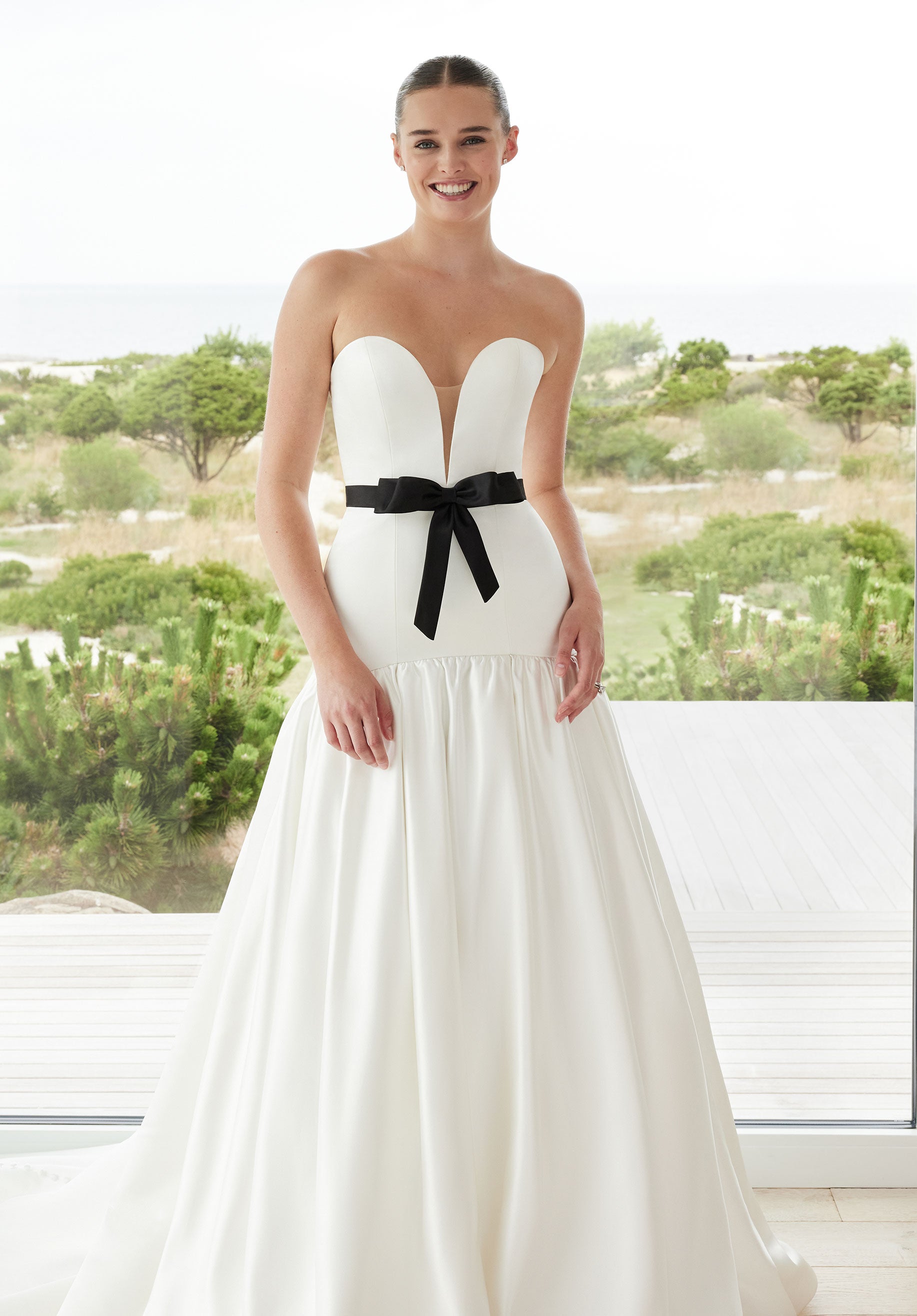 MGNY Madeline Gardner New York 2744 Long Simple Ball Gown Wedding Dres The Dress Outlet MGNY Madeline Gardner New York 2744 Long Simple Ball Gown Wedding Dres The Dress Outlet