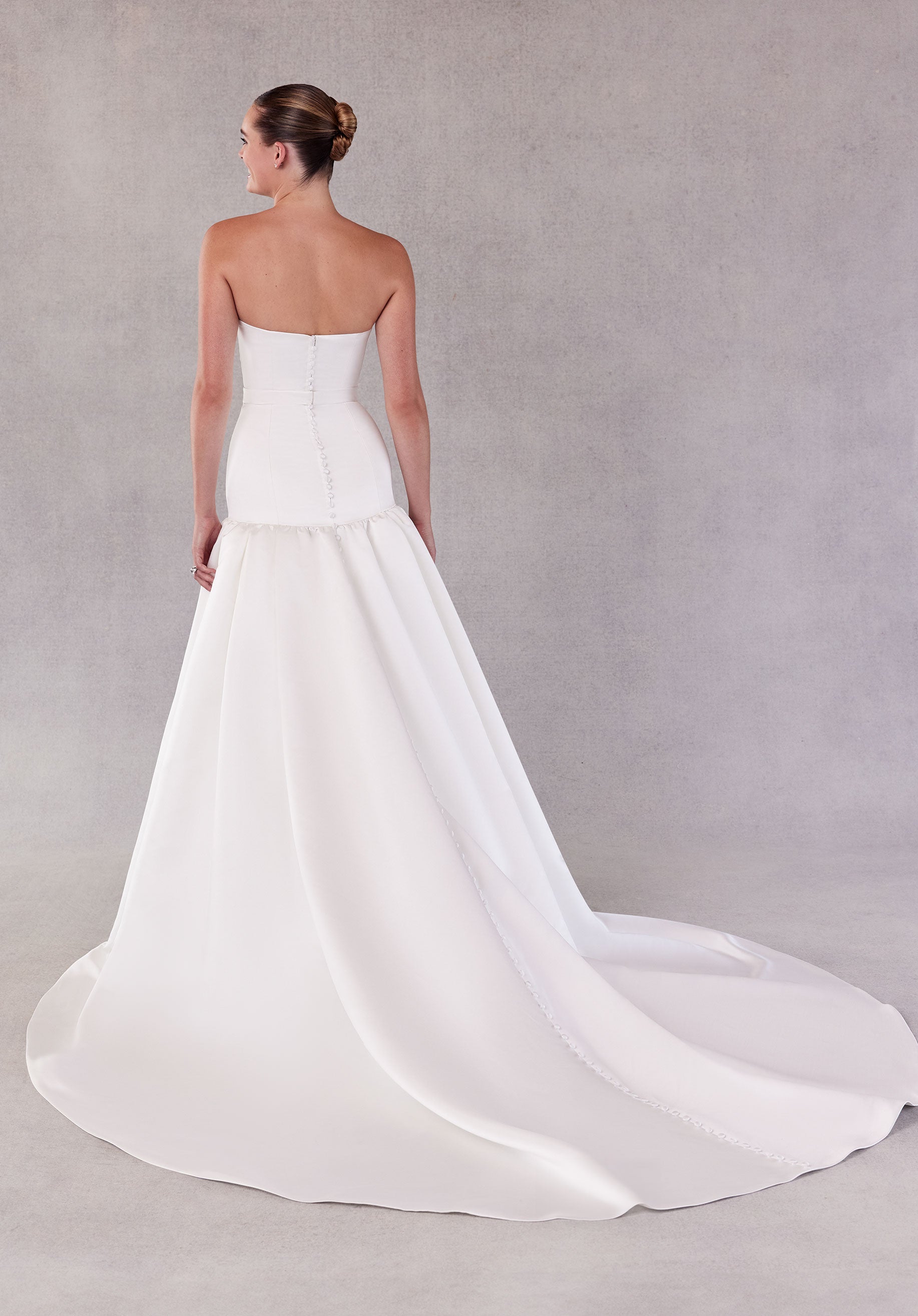 MGNY Madeline Gardner New York 2744 Long Simple Ball Gown Wedding Dress