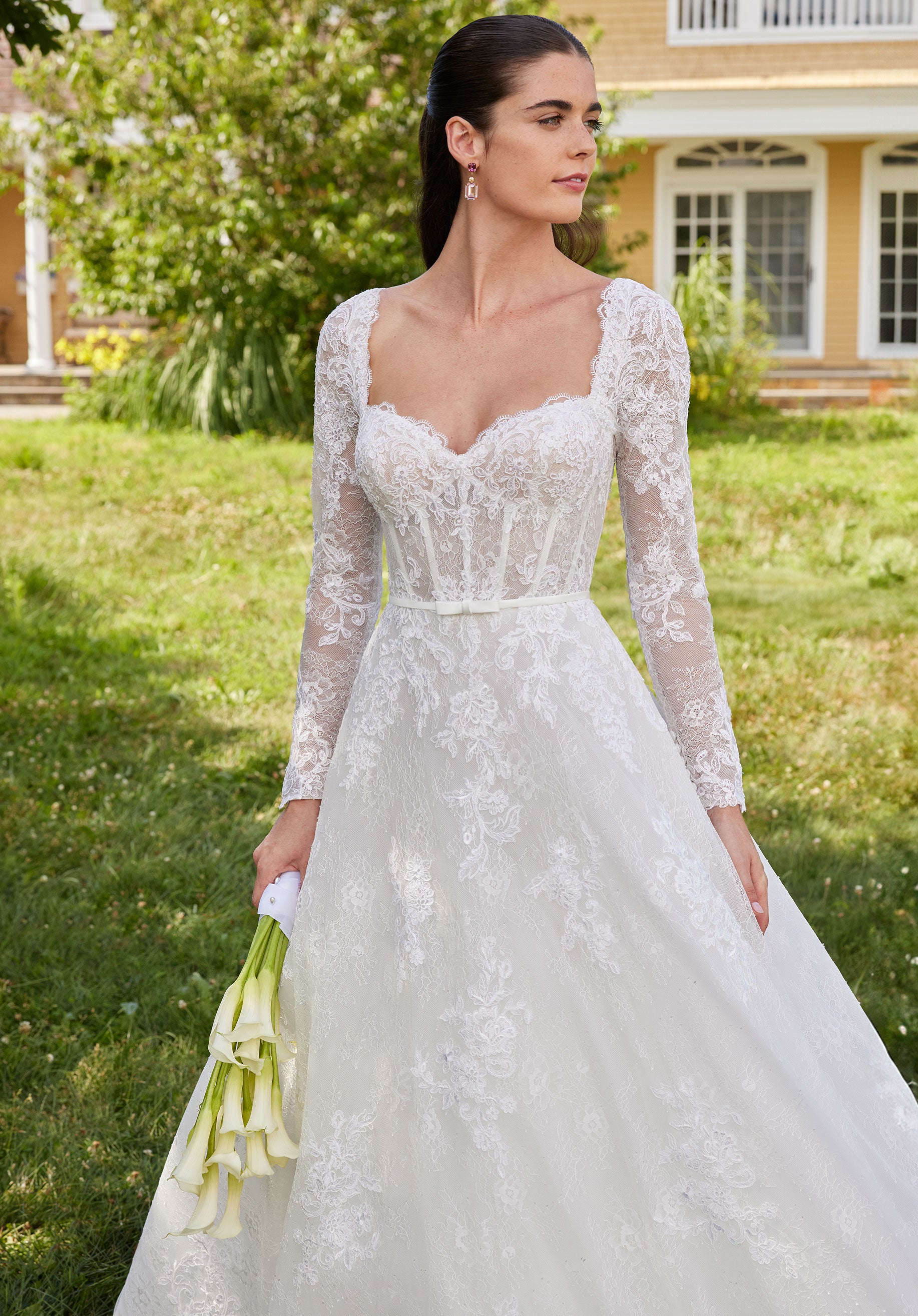 Ivory/Honey MGNY Madeline Gardner New York 2750 Long Ball Gown Lace