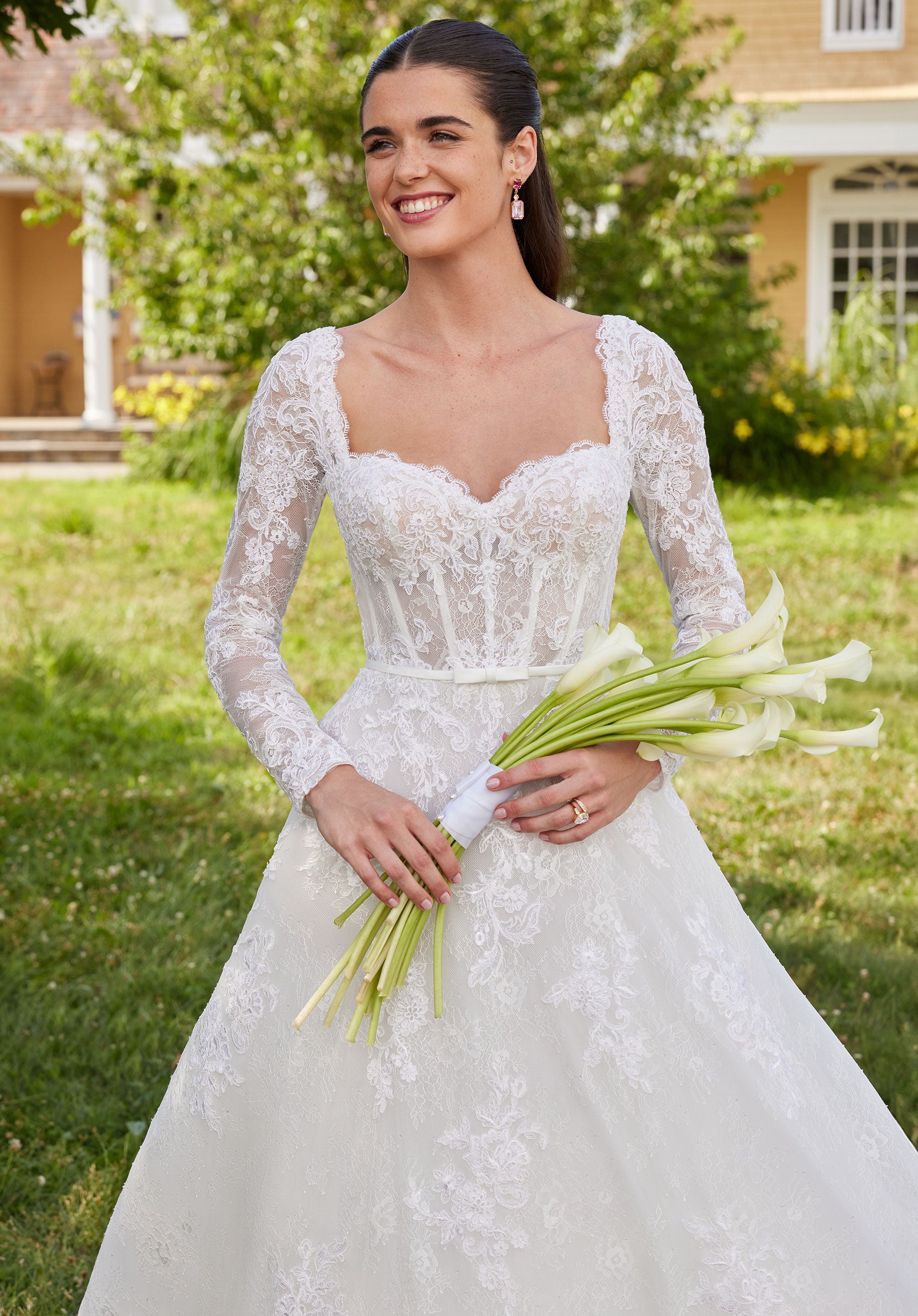 MGNY Madeline Gardner New York 2750 Long Ball Gown Lace Wedding Dress