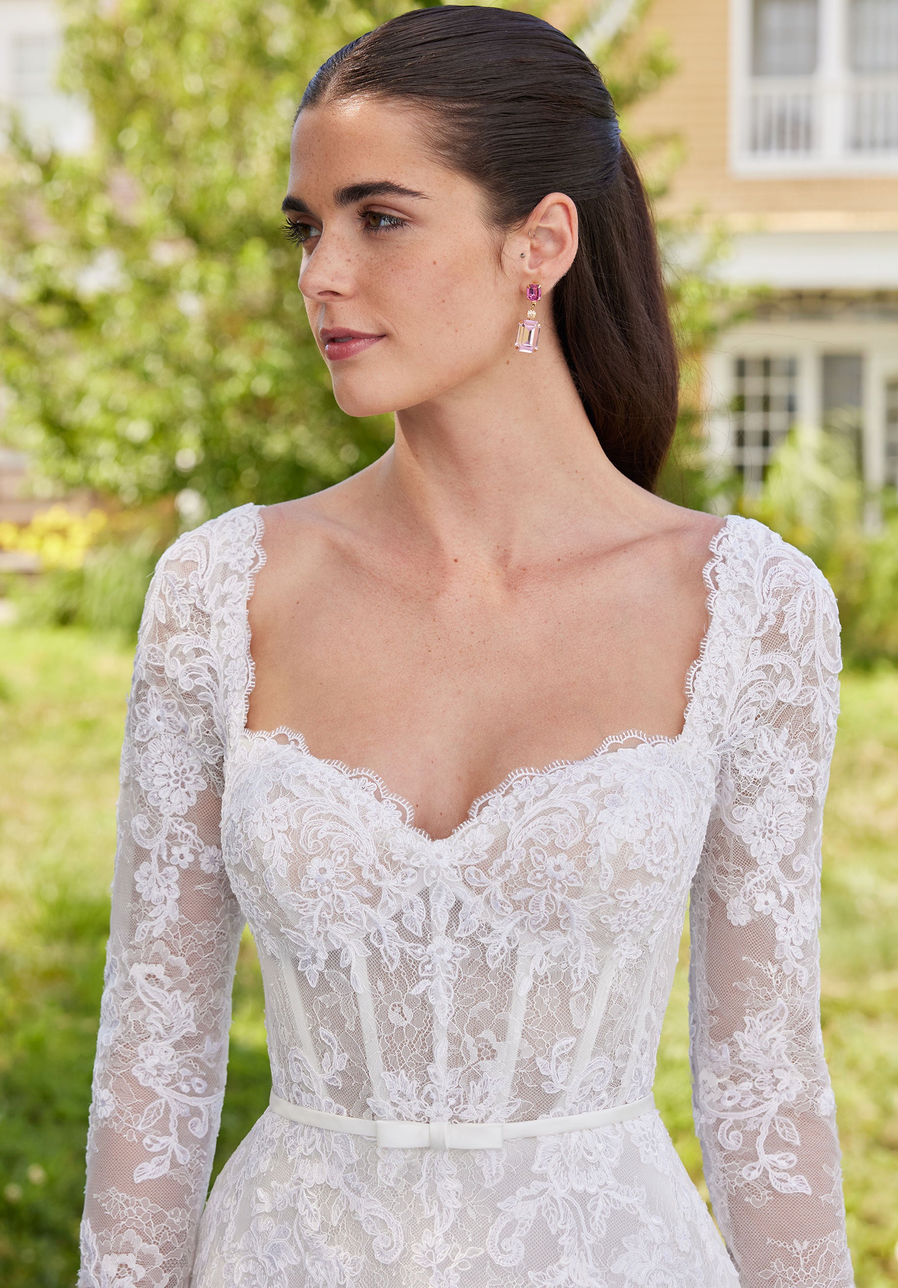 MGNY Madeline Gardner New York 2750 Long Ball Gown Lace Wedding Dress