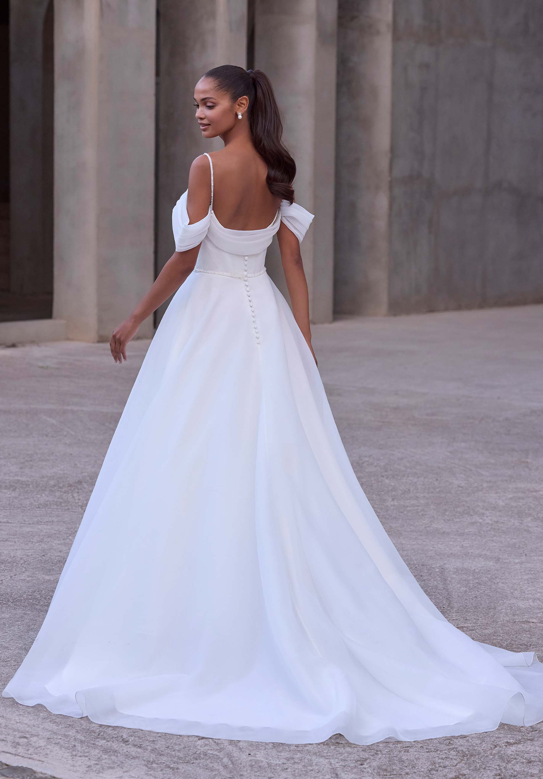 Long Wedding Bridal Corset A Line Dress MGNY Madeline Gardner New York 2923