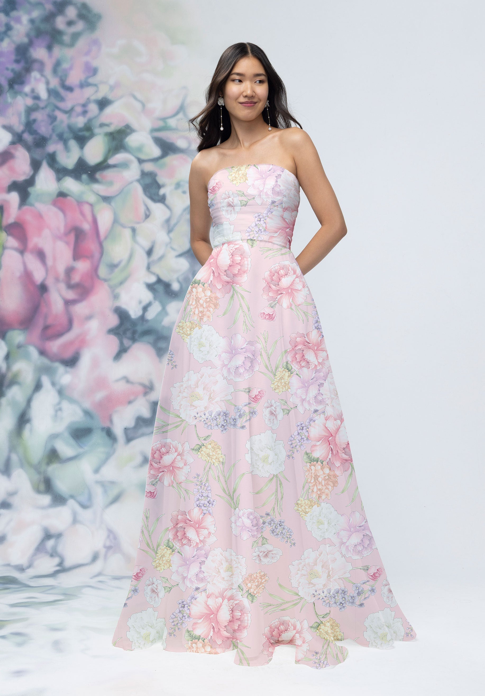 MGNY Madeline Gardner New York 3030018 Formal A Line Floral Long Dress