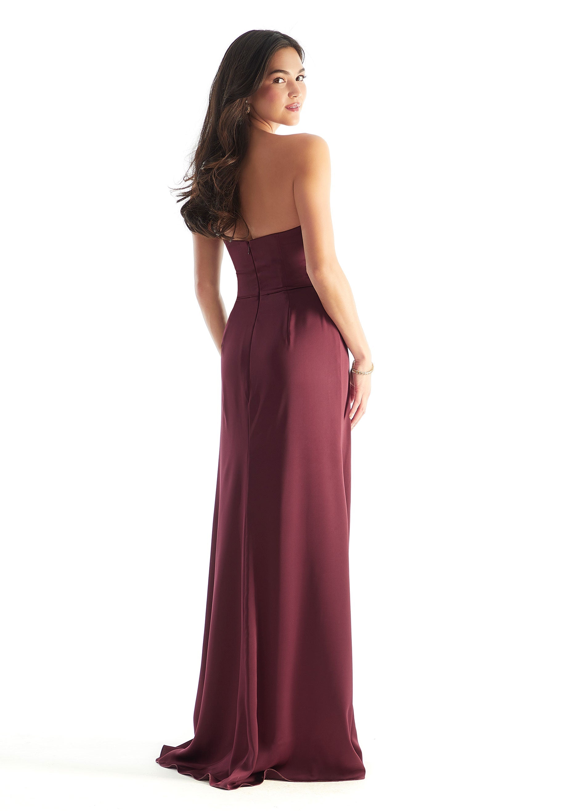 Formal Dresses Formal A Line Slit Long Dress MGNY Madeline Gardner New York 31233 Bordeaux