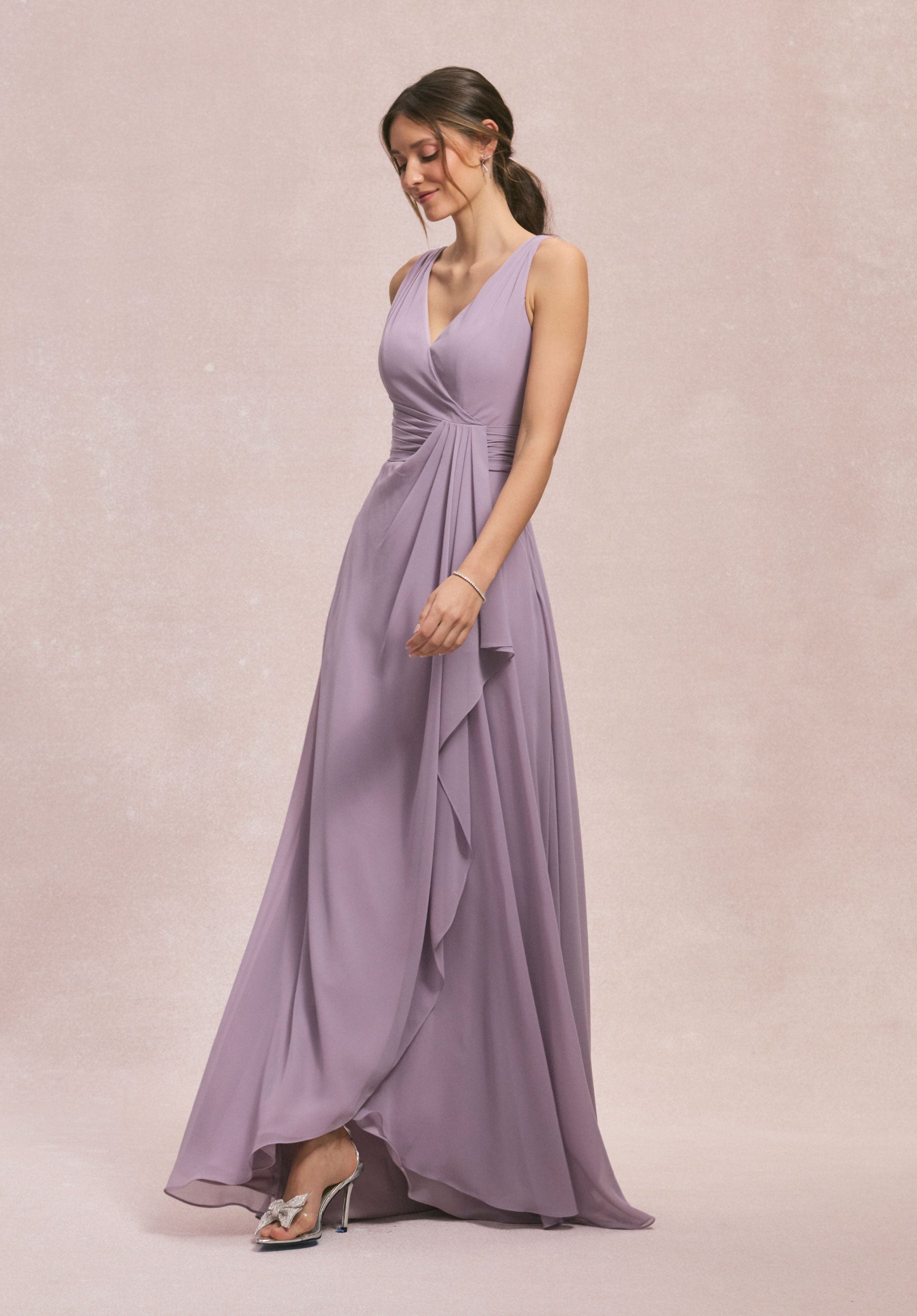 Formal Dresses Formal Long Ruffle Dress MGNY Madeline Gardner New York 31249 French Lilac