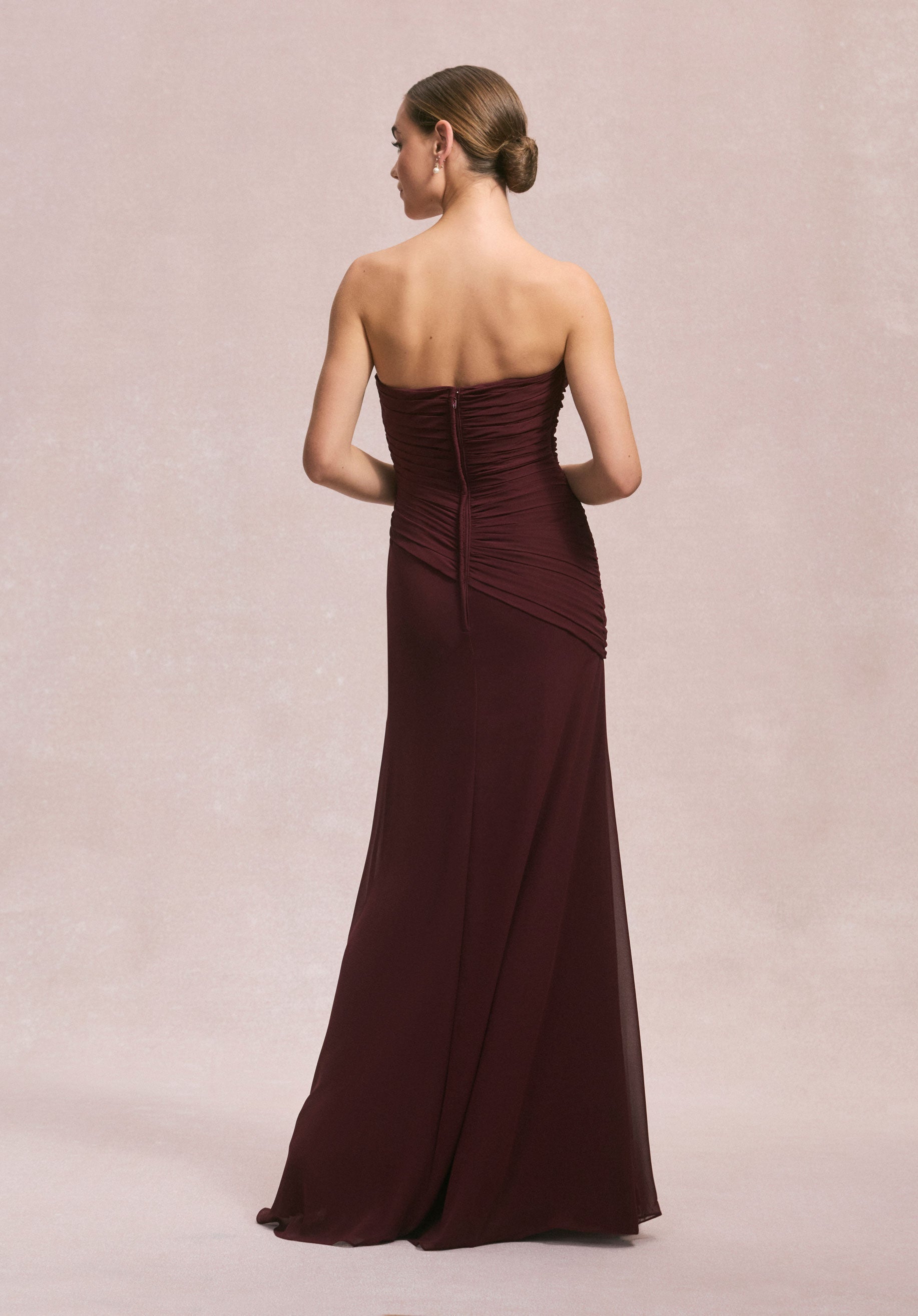Formal Dresses Long 3D Floral Formal Dress MGNY Madeline Gardner New York 31255 Bordeaux