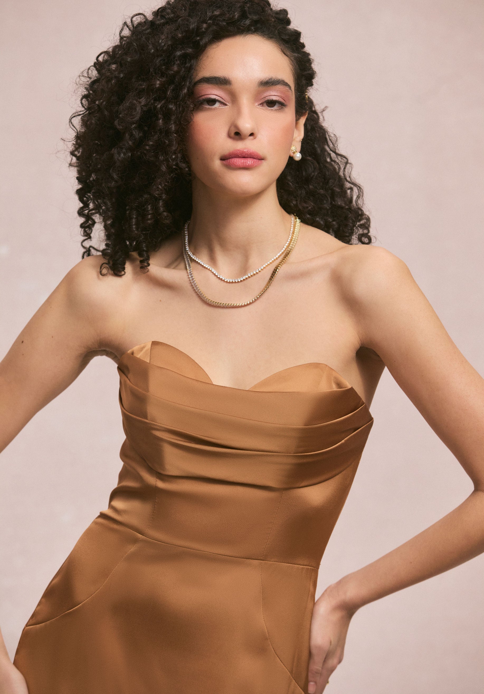 Formal Dresses Long Formal Mermaid Evening Dress MGNY Madeline Gardner New York 31259 Bronze