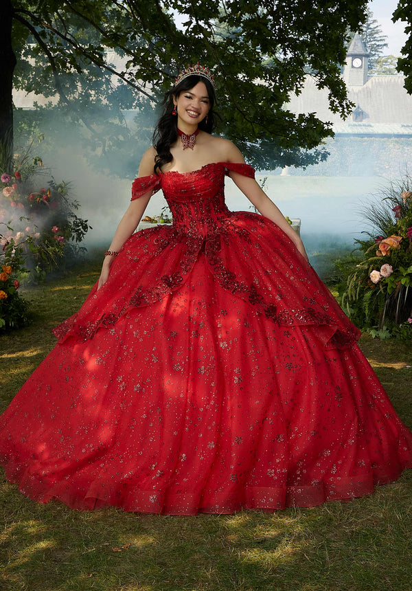 Off-the-Shoulder Floor-Length Tulle Quinceañera Ball Gown MGNY Madeline Gardner New York 34103