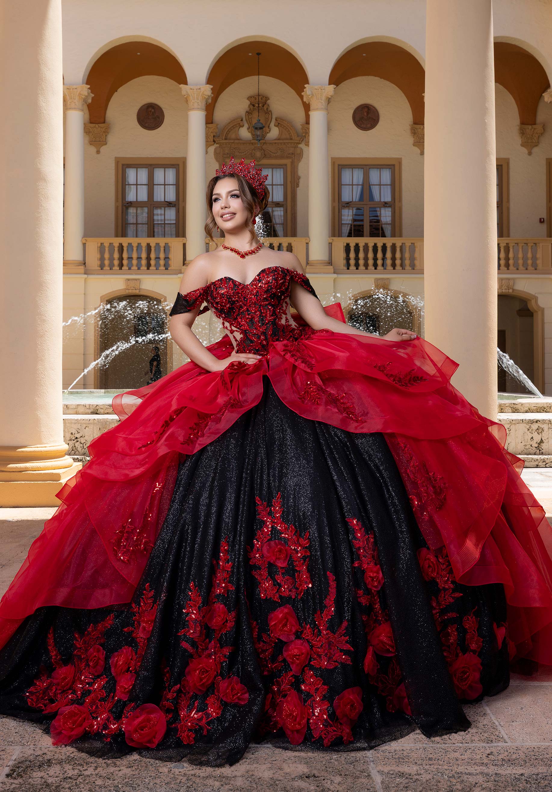 Off-the-Shoulder Tulle Quinceanera Gown – The Dress Outlet