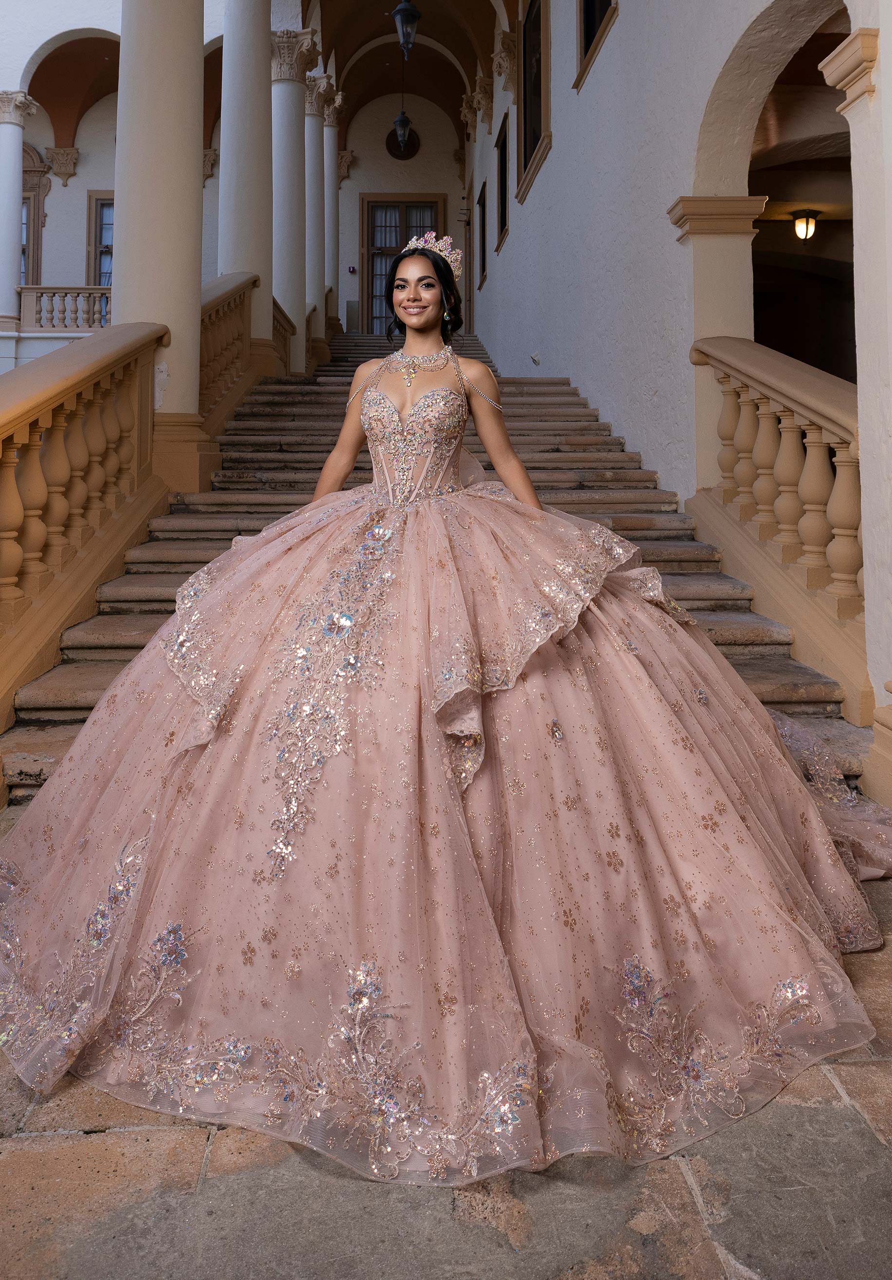Sweetheart Floor-Length Tulle Quinceañera Ball Gown MGNY Madeline Gardner New York 4080002