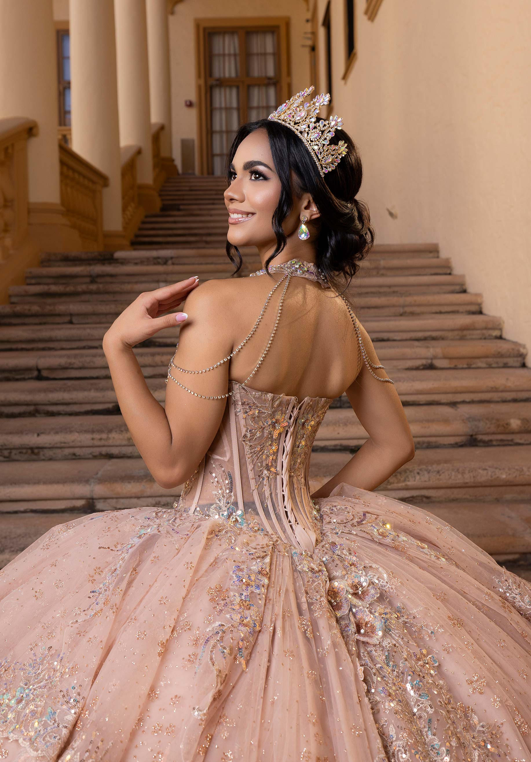 Sweetheart Floor-Length Tulle Quinceañera Ball Gown MGNY Madeline Gardner New York 4080002