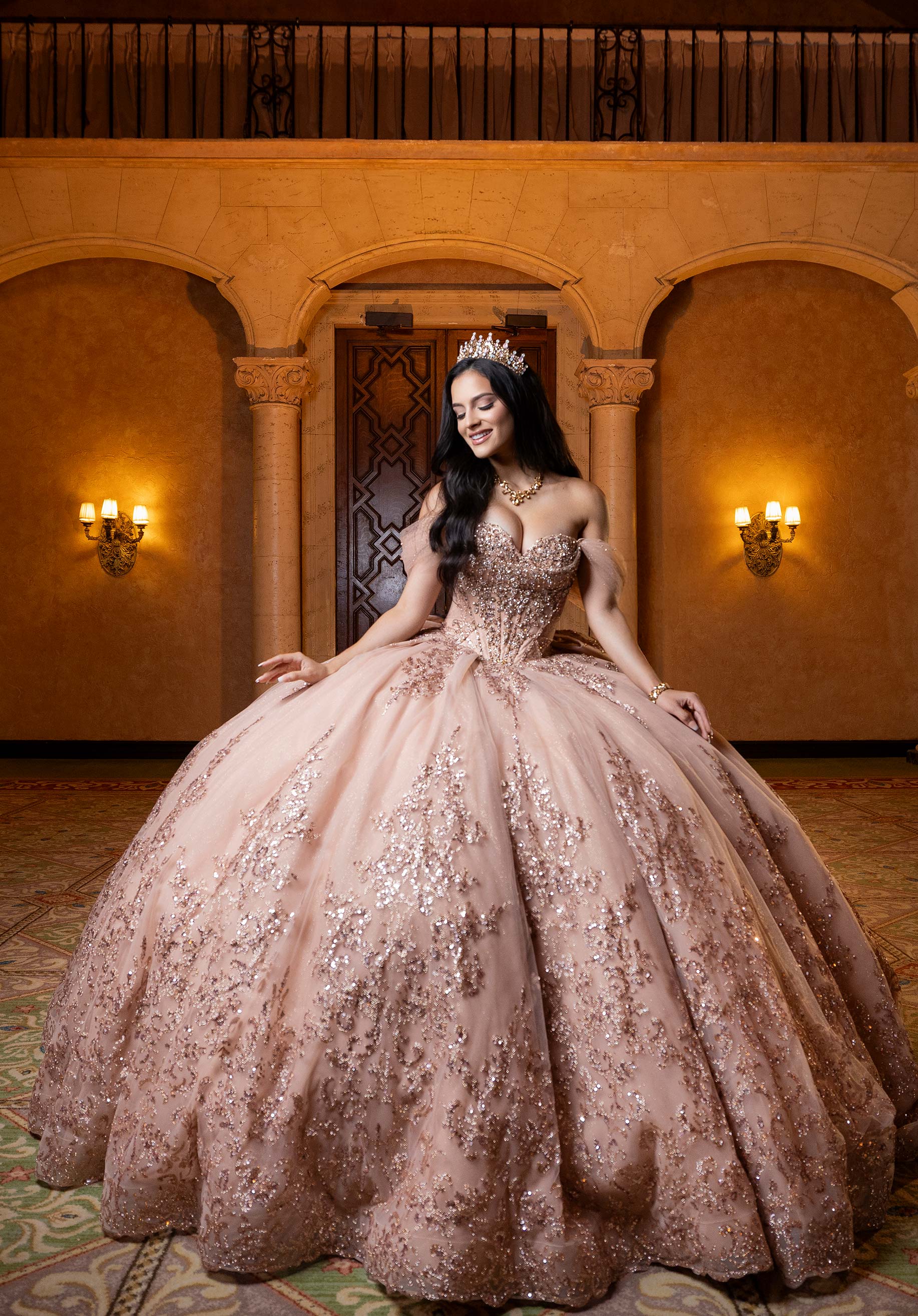 Sweetheart Floor-Length Tulle Quinceañera Ball Gown MGNY 4080013