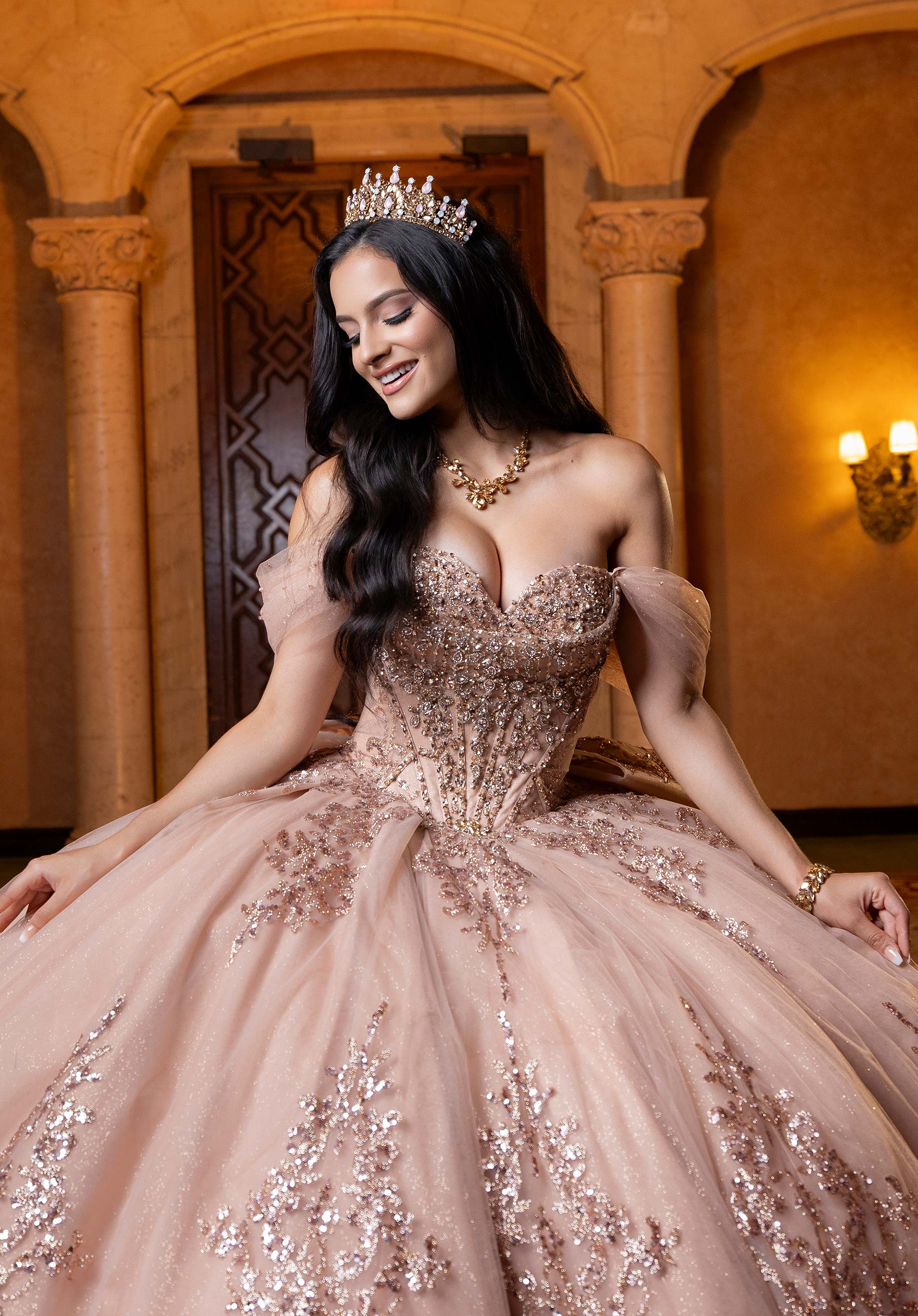 Sweetheart Floor-Length Tulle Quinceañera Ball Gown MGNY 4080013
