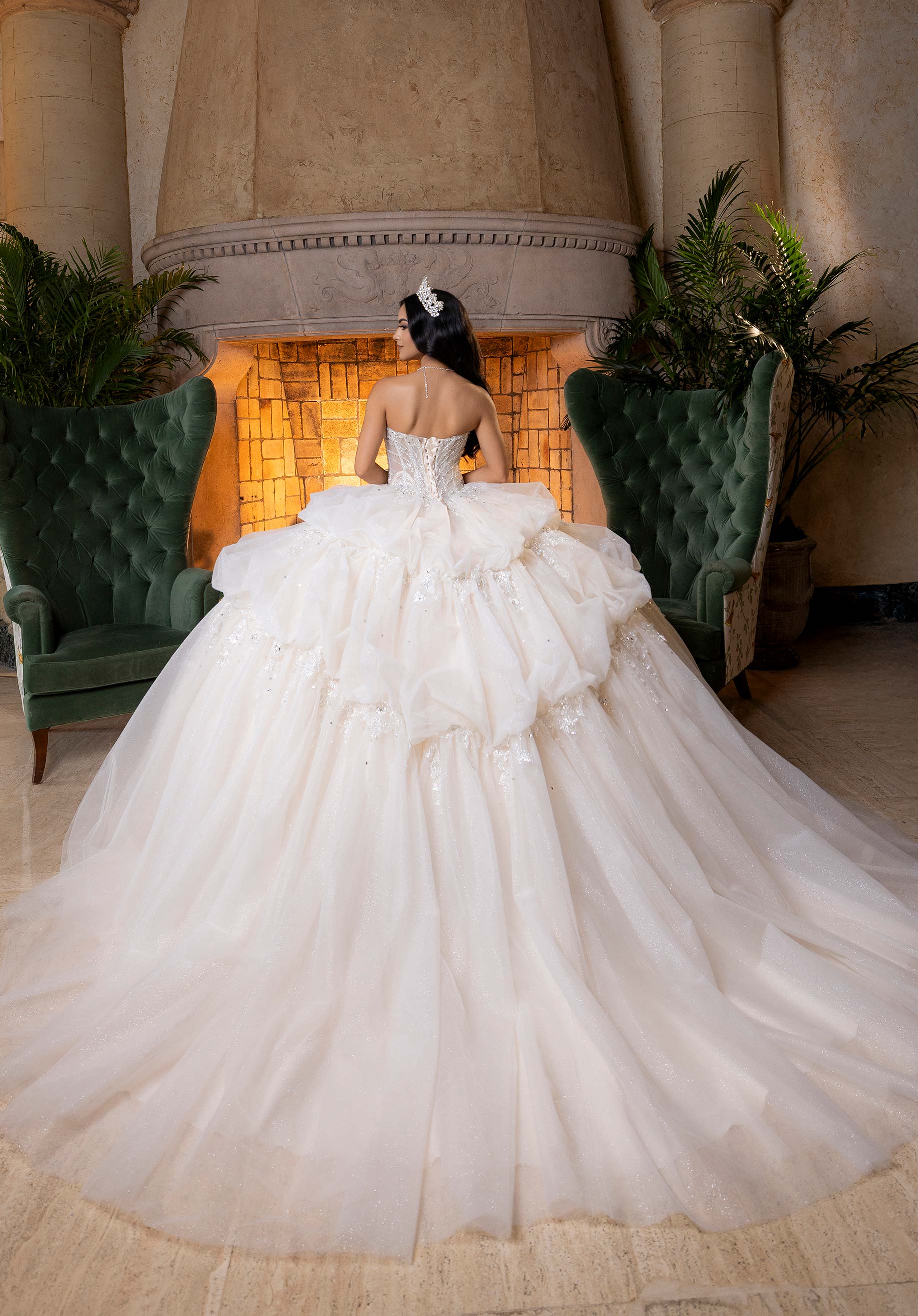 Sweetheart Floor-Length Tulle Quinceañera Ball Gown MGNY Madeline Gardner New York 4080014