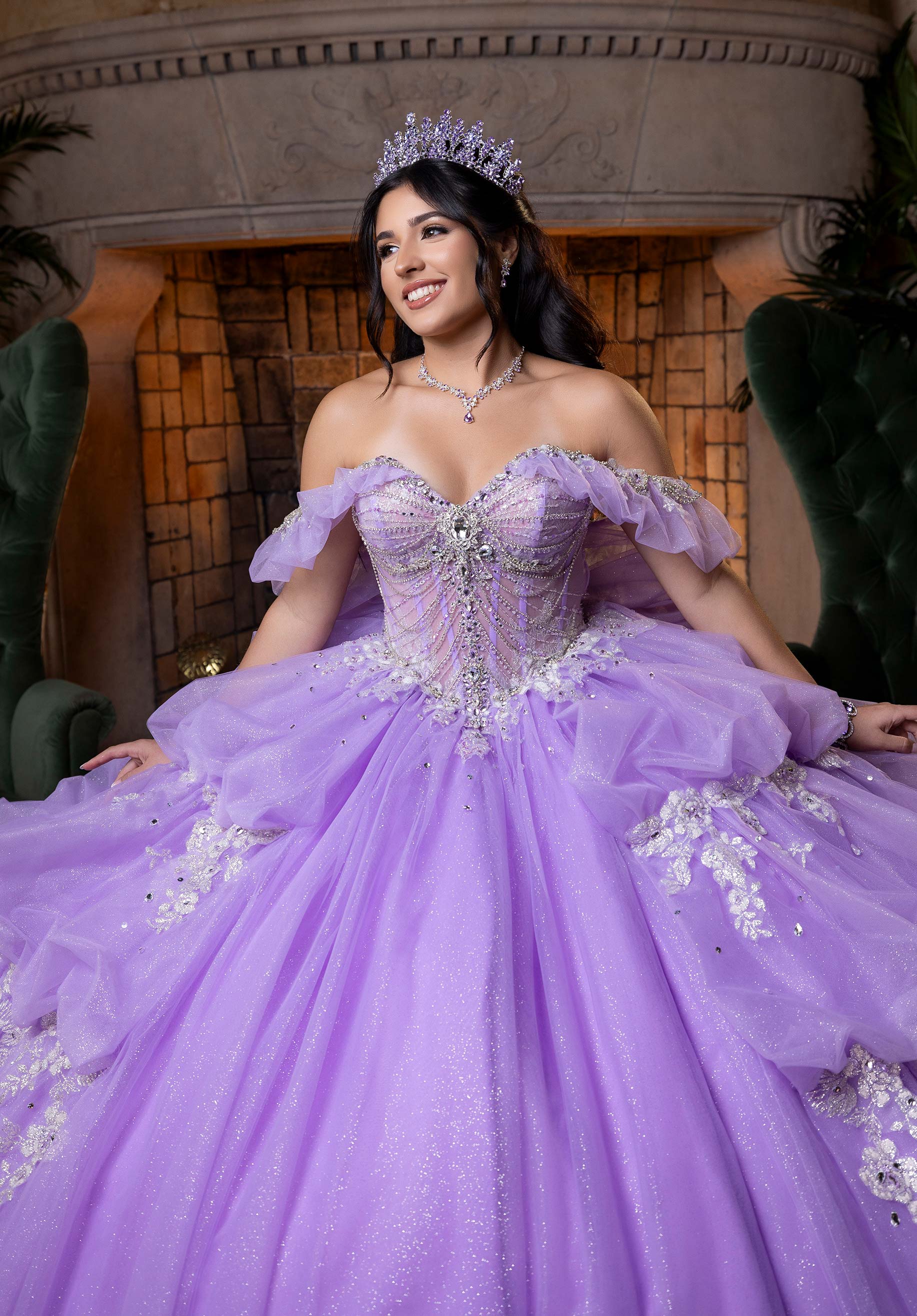 Sweetheart Floor-Length Tulle Quinceañera Ball Gown MGNY Madeline Gardner New York 4080014