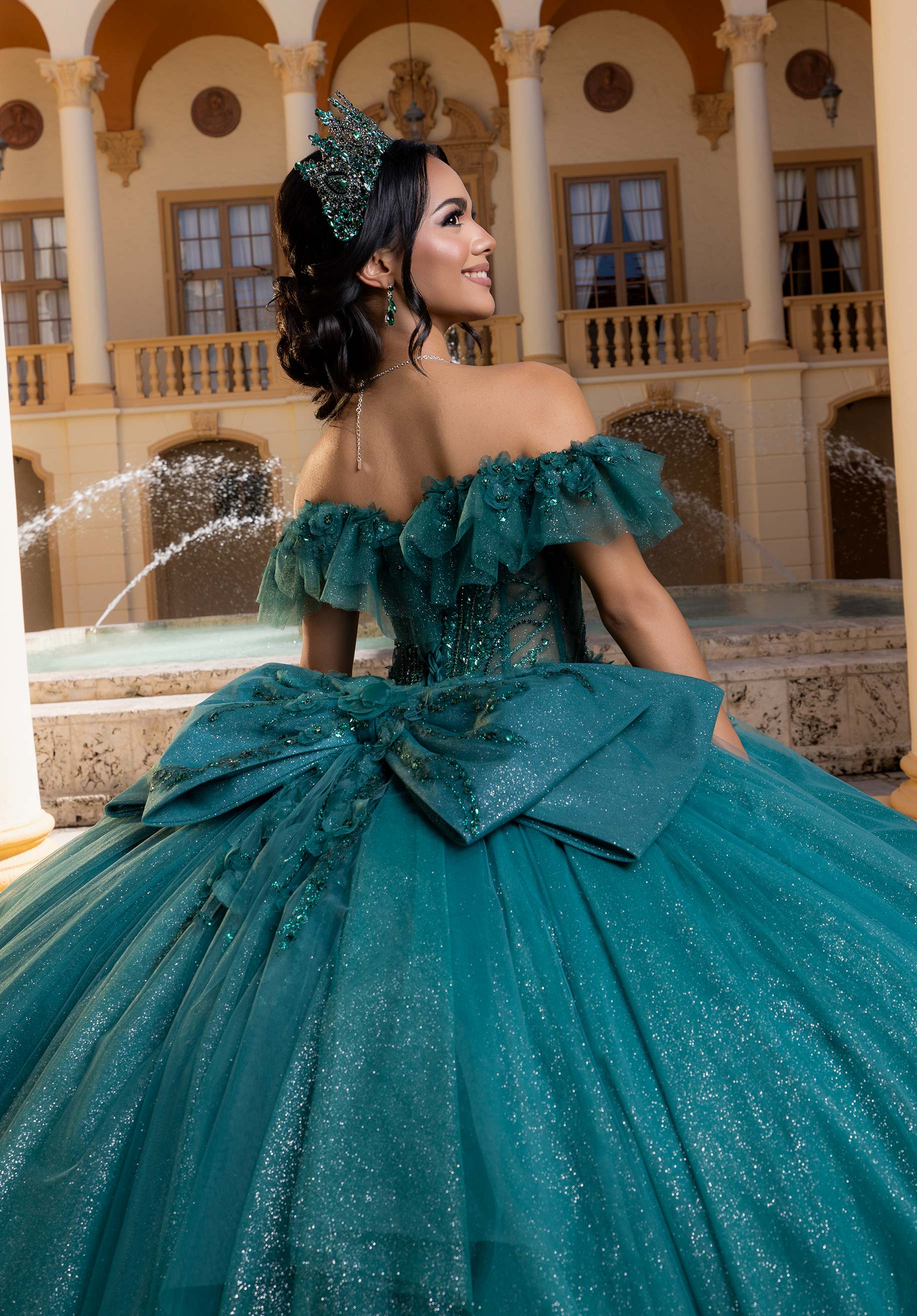 Off-the-Shoulder Floor-Length Tulle Formal Ball Gown MGNY Madeline Gardner New York 4080015