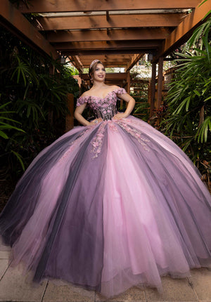 Off-the-Shoulder Floor-Length Tulle Quinceañera Ball Gown MGNY Madeline Gardner New York 4080018