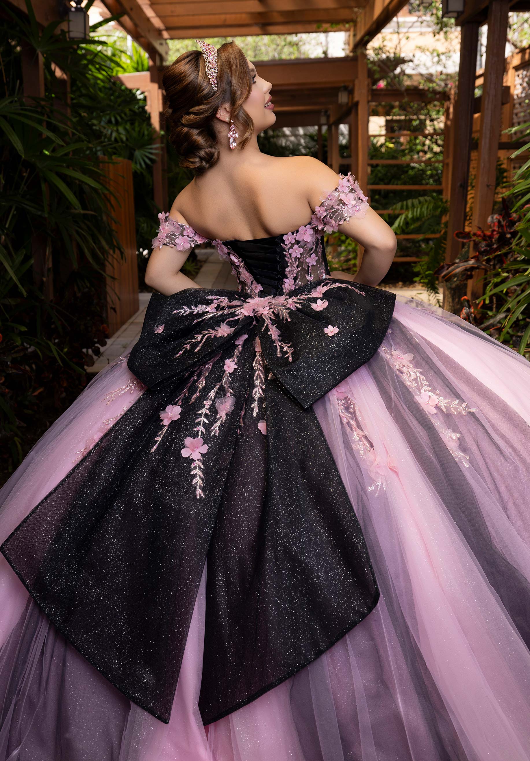 Off-the-Shoulder Floor-Length Tulle Quinceañera Ball Gown MGNY Madeline Gardner New York 4080018