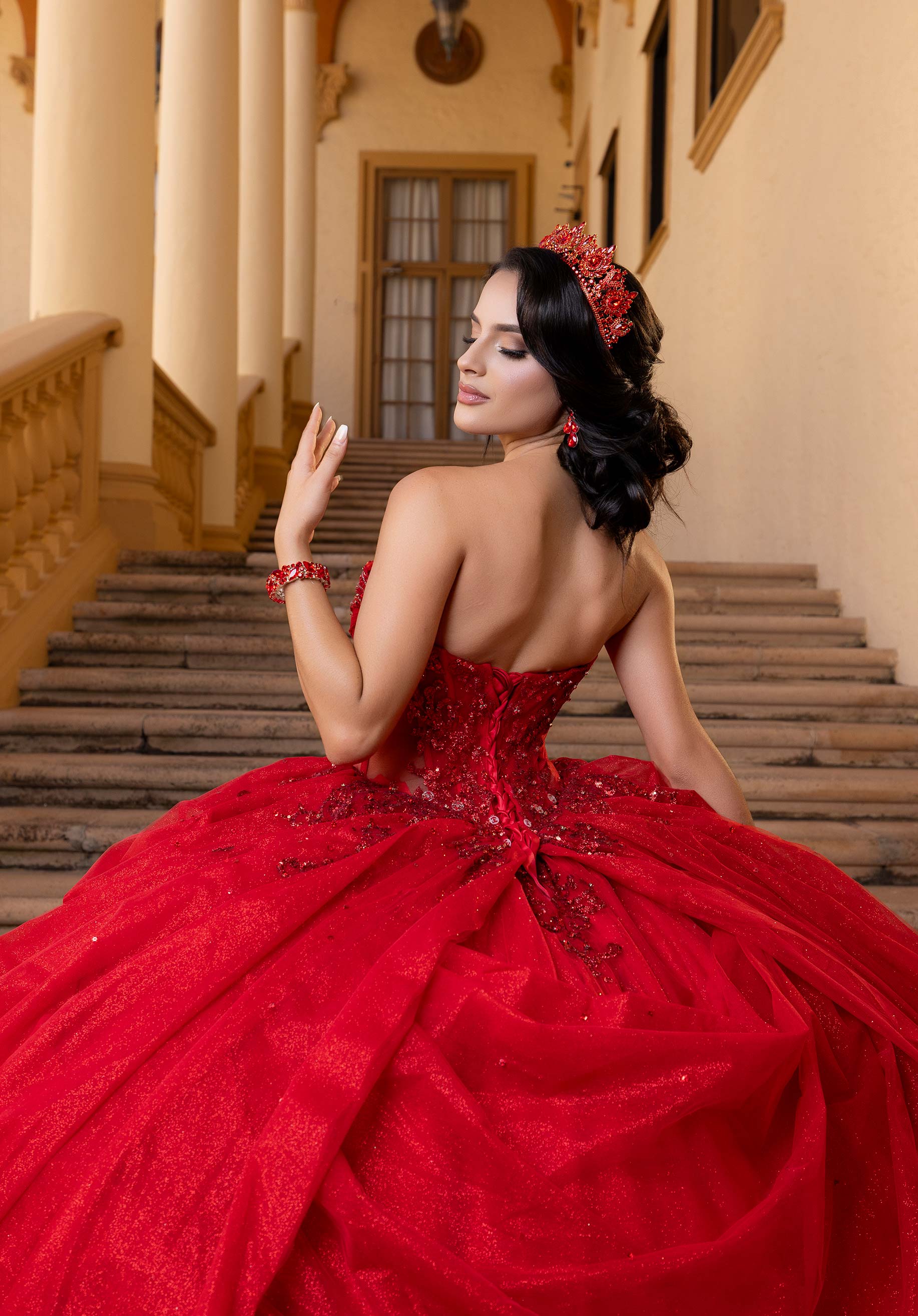 Off-the-Shoulder Floor-Length Tulle Quinceañera Ball Gown MGNY Madeline Gardner New York 4080019