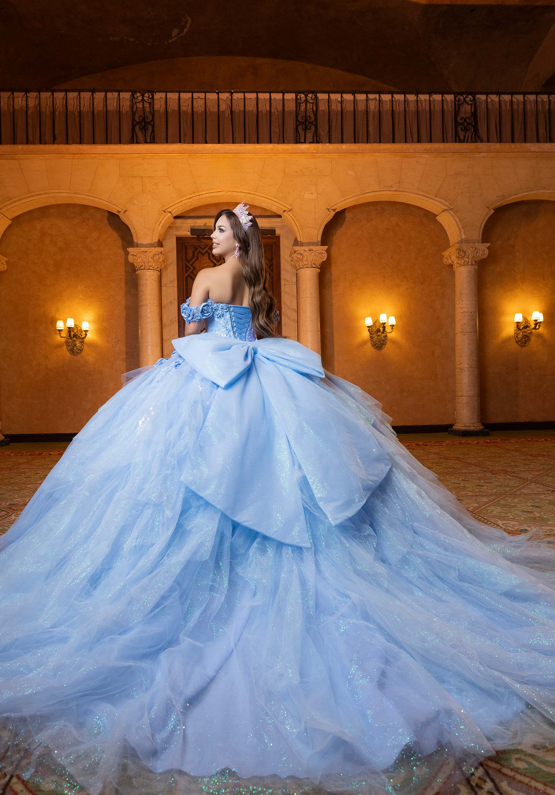 Off-the-Shoulder Floor-Length Tulle Quinceañera Ball Gown MGNY Madeline Gardner New York 4080020