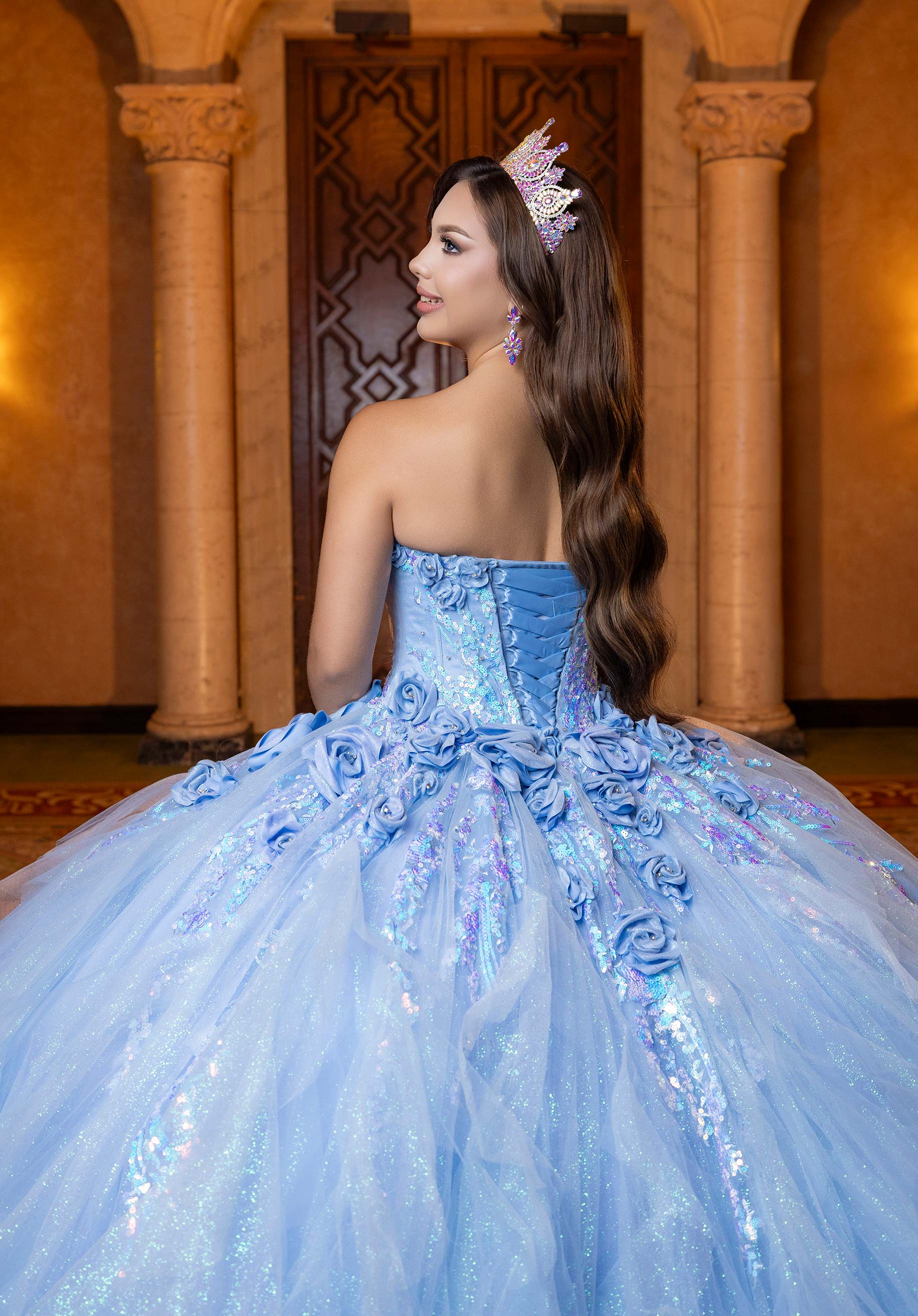 Off-the-Shoulder Floor-Length Tulle Quinceañera Ball Gown MGNY Madeline Gardner New York 4080020