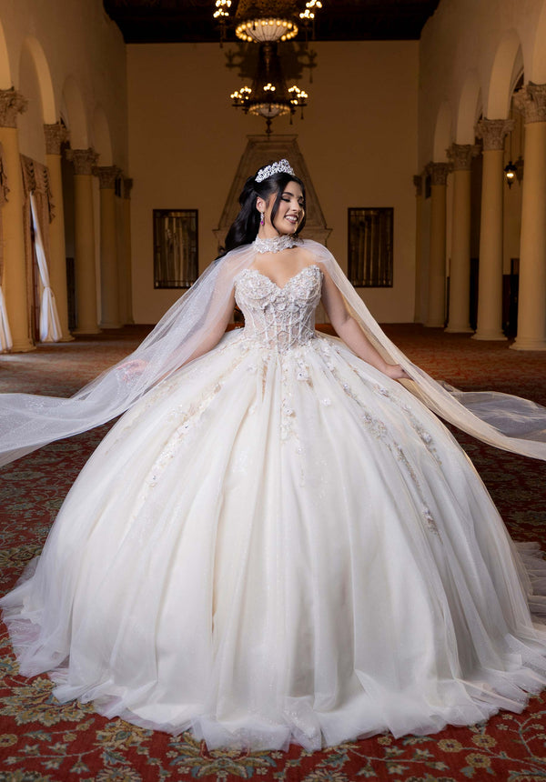 Sweetheart Floor-Length Tulle Quinceañera Ball Gown MGNY Madeline Gardner New York 4080023