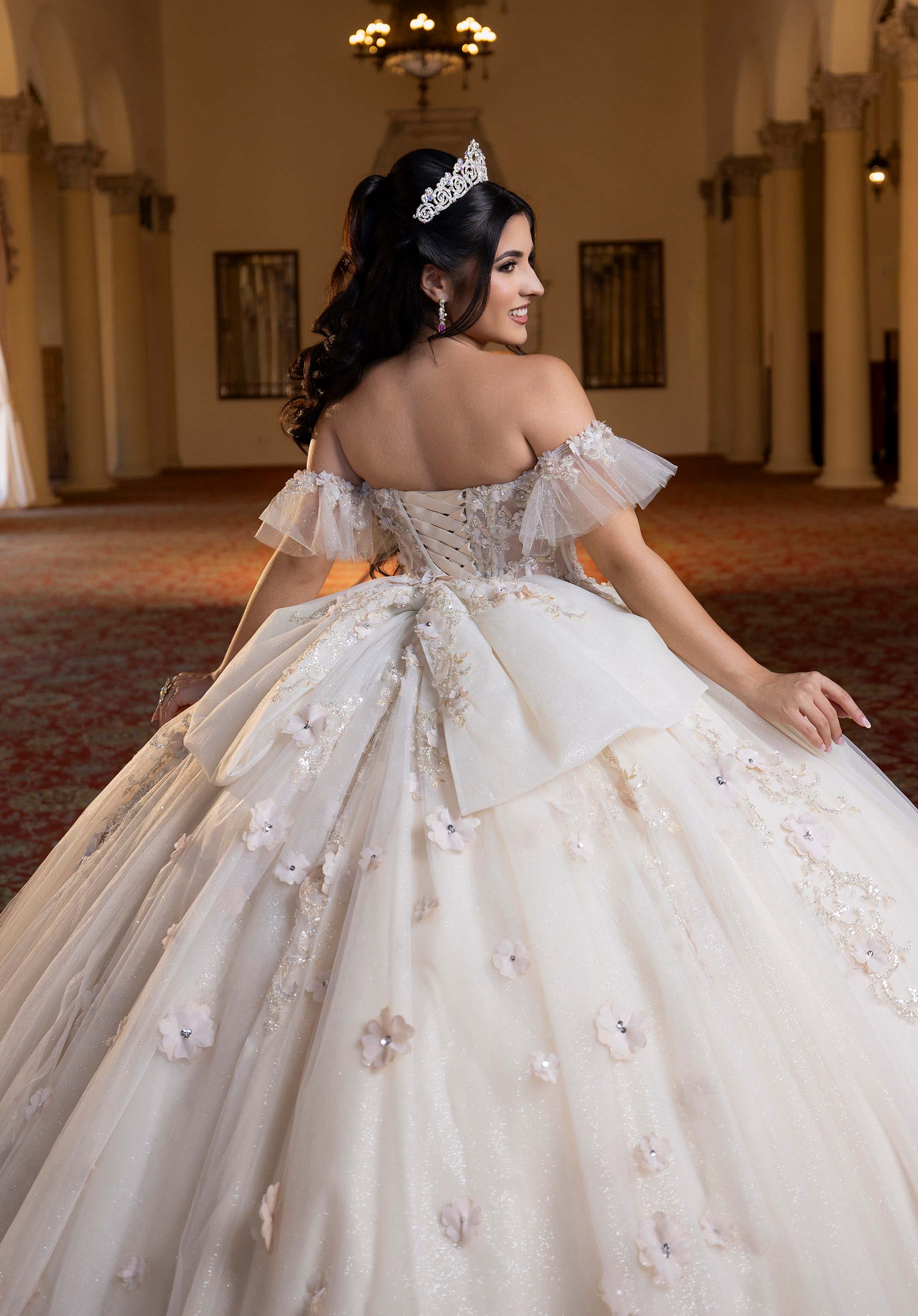 Sweetheart Floor-Length Tulle Quinceañera Ball Gown MGNY Madeline Gardner New York 4080023